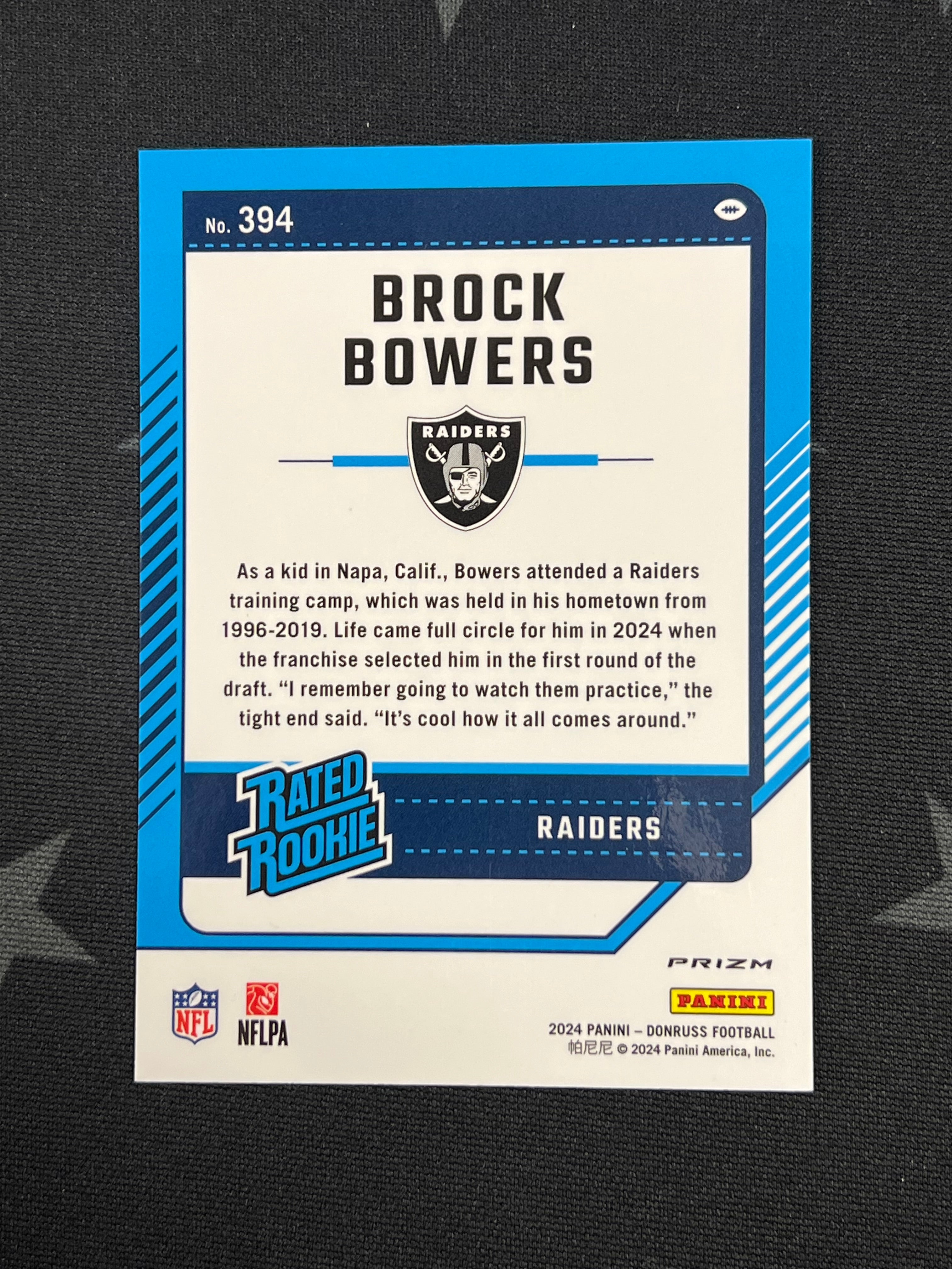 2024 Donruss Optic Brock Bowers NFL Football Rookie Card - Prizm Refractor Collectible for Fantasy Sports Fans & Trading Card Enthusiasts