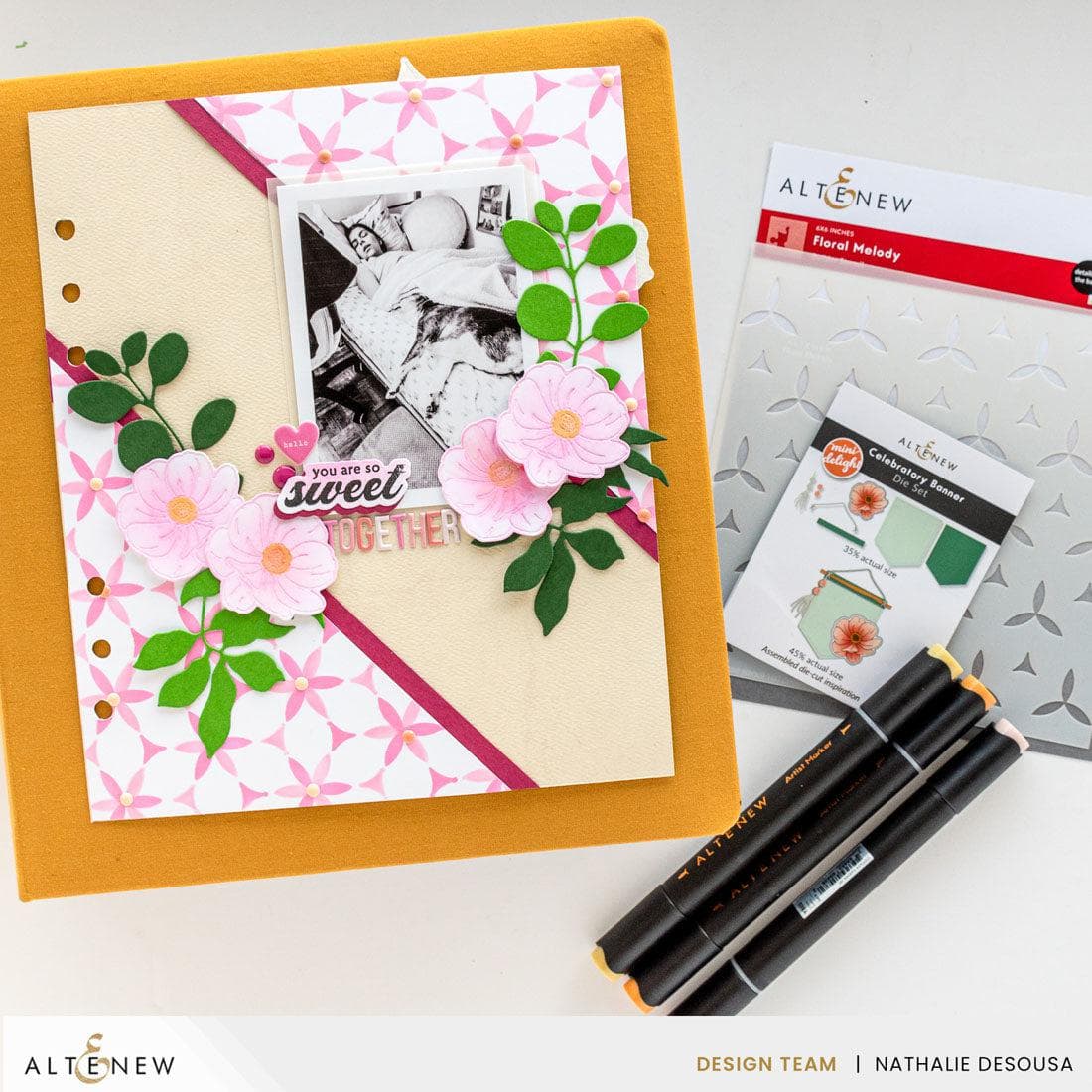 Floral Melody Builder Stencil - DIY Scrapbooking & Card Making Template for Handmade Crafts - Perfect for Wedding Invitations, Greeting Cards, and Home Decor