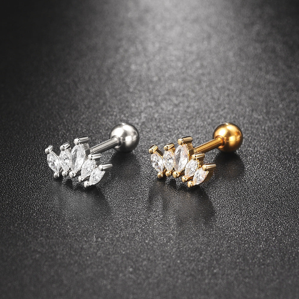 20G Marquise Tiny Cartilage Tragus Conch Stud Earrings for Women | HSPJ1908 | Perfect for Daily Wear, Parties & Special Occasions