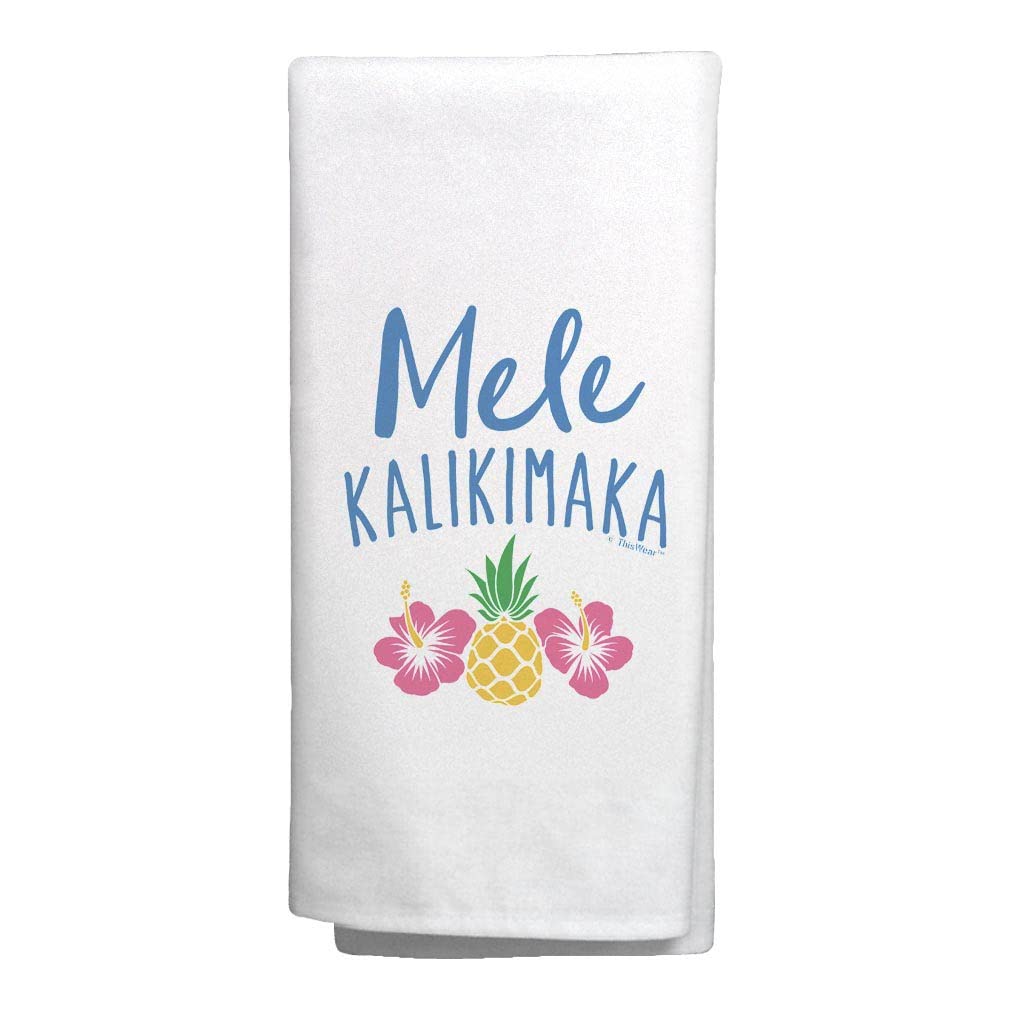 Rustic Christmas Kitchen Towel - Hawaiian Mele Kalikimaka Decor for Holiday Cooking