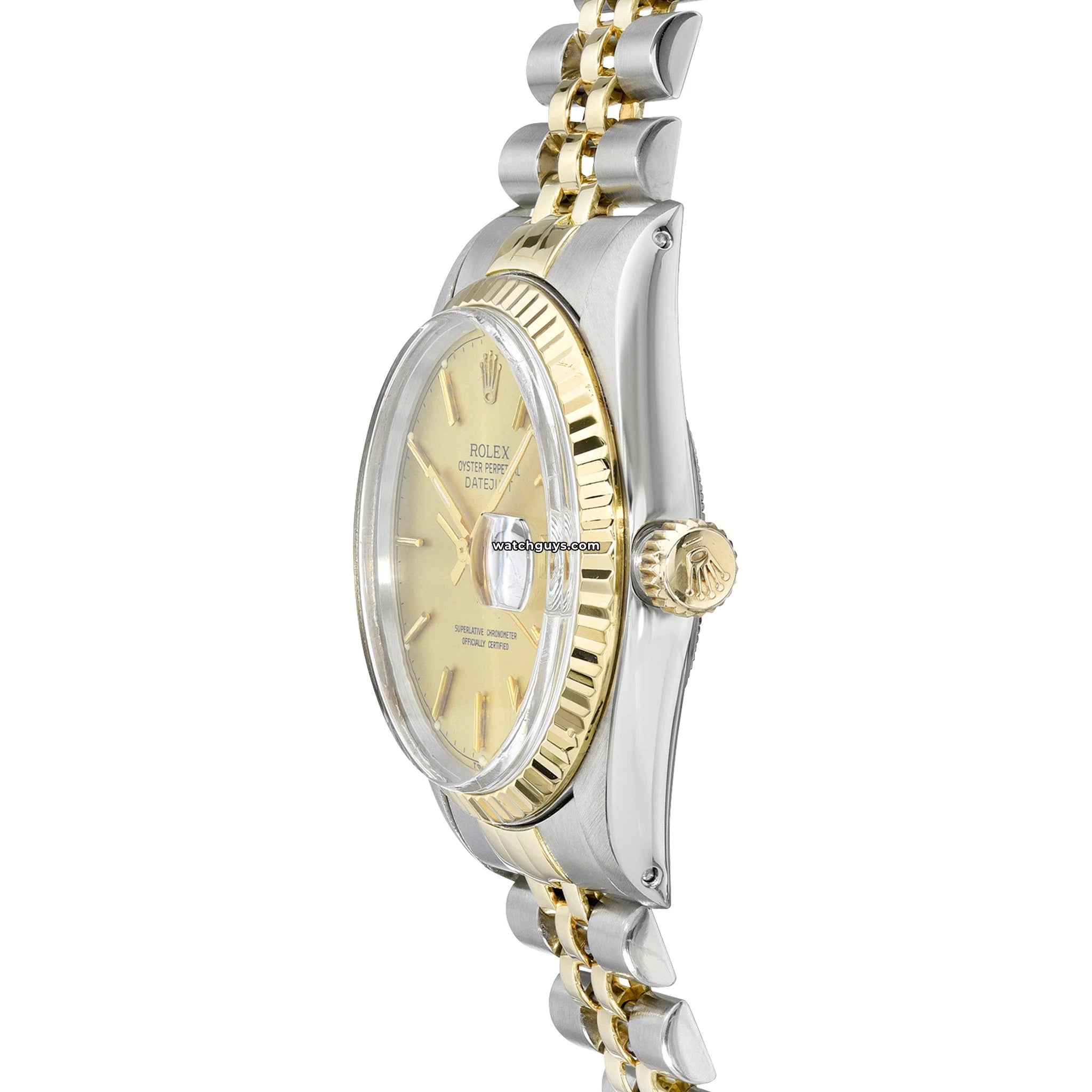Authentic Rolex Datejust 16013 Men's Watch - 36mm Champagne Dial, Stainless Steel & Gold - Luxury Dress Watch for Business, Weddings & Special Occasions