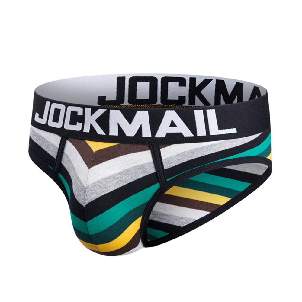 JOCKMAIL Men's Cotton Low Waist Brief Underwear - Soft Rainbow Color Boxers for Everyday Comfort & Athletic Support | Perfect for Gym, Work & Casual Wear