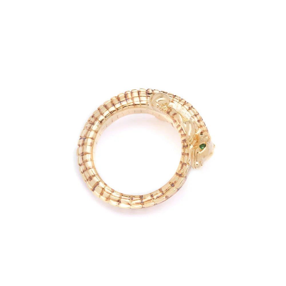 Mini Alligator Wrap Ring - Adjustable Reptile Jewelry for Women - Perfect for Casual Wear, Parties & Gifts