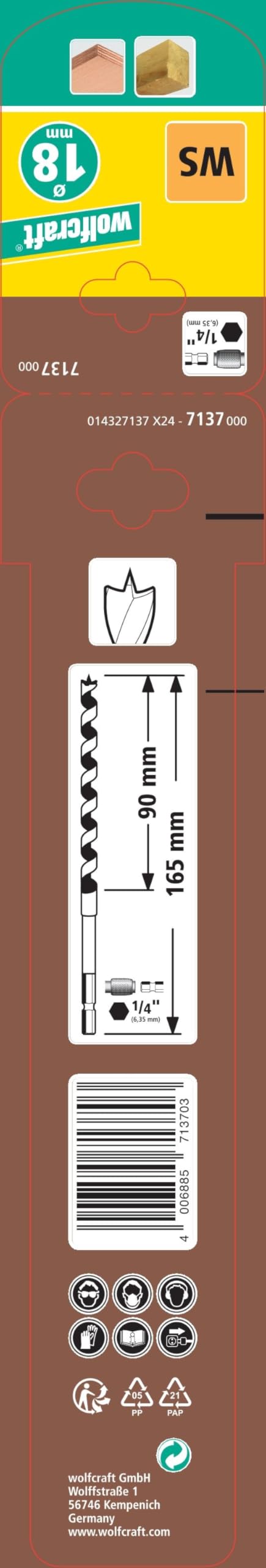 WolfCraft Speedwinder Wood Beam Drill Bit 7137000 - Heavy Duty Auger Bit for Cordless Drills - Perfect for Timber Framing, Deck Building & Woodworking Projects