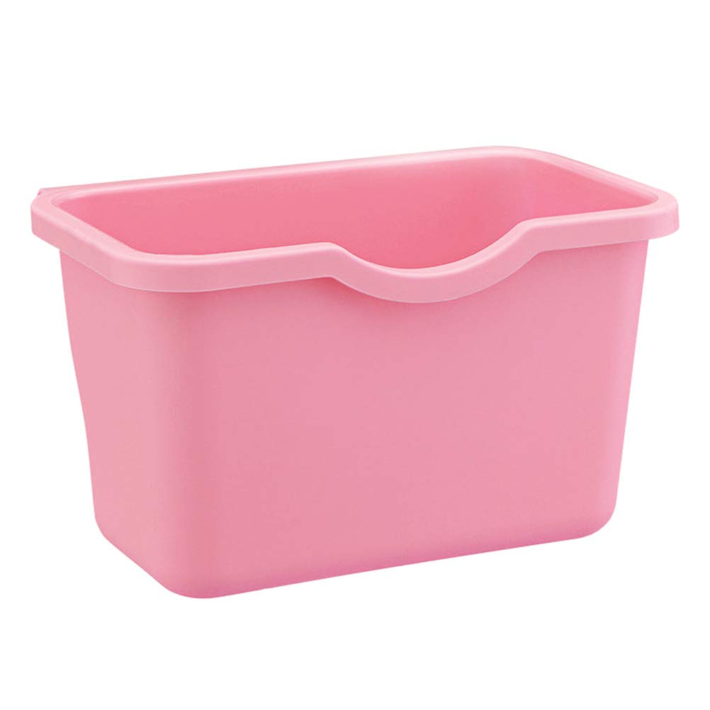 DOITOOL Hanging Trash Can - Plastic Waste Basket for Office, Kitchen & Bathroom - Multifunctional Desk Side Garbage Bin with Handle - Small Recycling Container (Pink) - Perfect for Home, Dorm & Office Organization