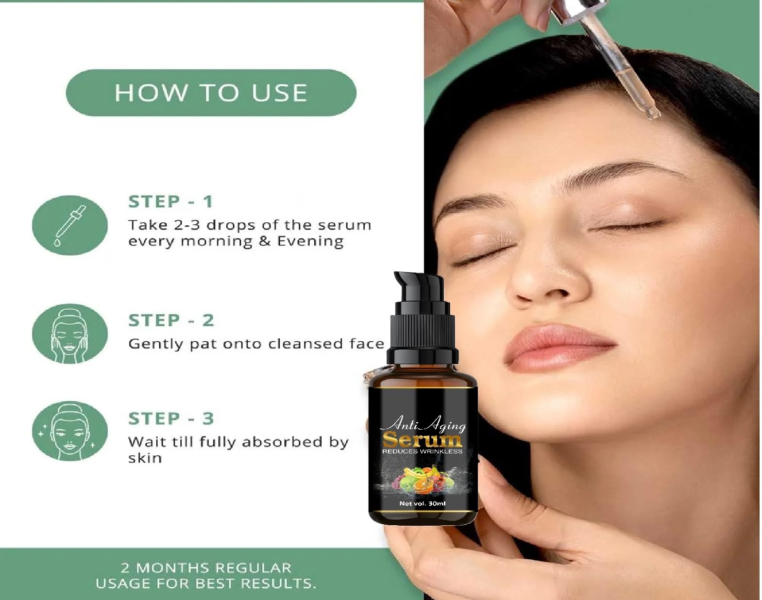 Oilanic Anti-Aging Face Serum 30ml - Natural Wrinkle Reducer with Hyaluronic Acid & Vitamin C | Improves Skin Elasticity, Reduces Fine Lines & Wrinkles | Perfect for Night Routine & Daily Skincare Regimen