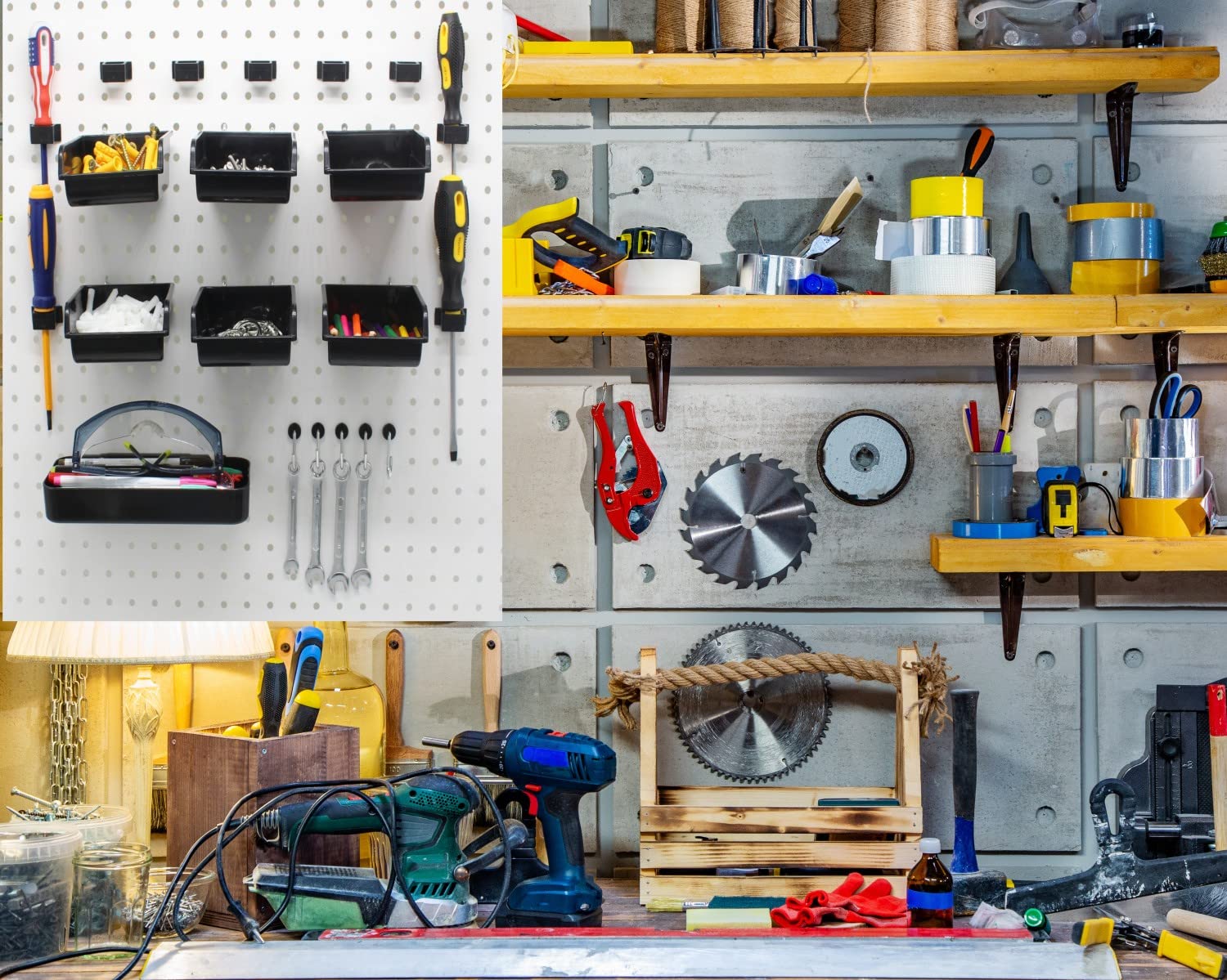 258 PCS Pegboard Hooks Kit - Metal Pegboard Hooks, Bins & Accessories for Garage, Workshop & Retail Organization - Heavy Duty Storage Solution for Tools, Supplies & Retail Displays