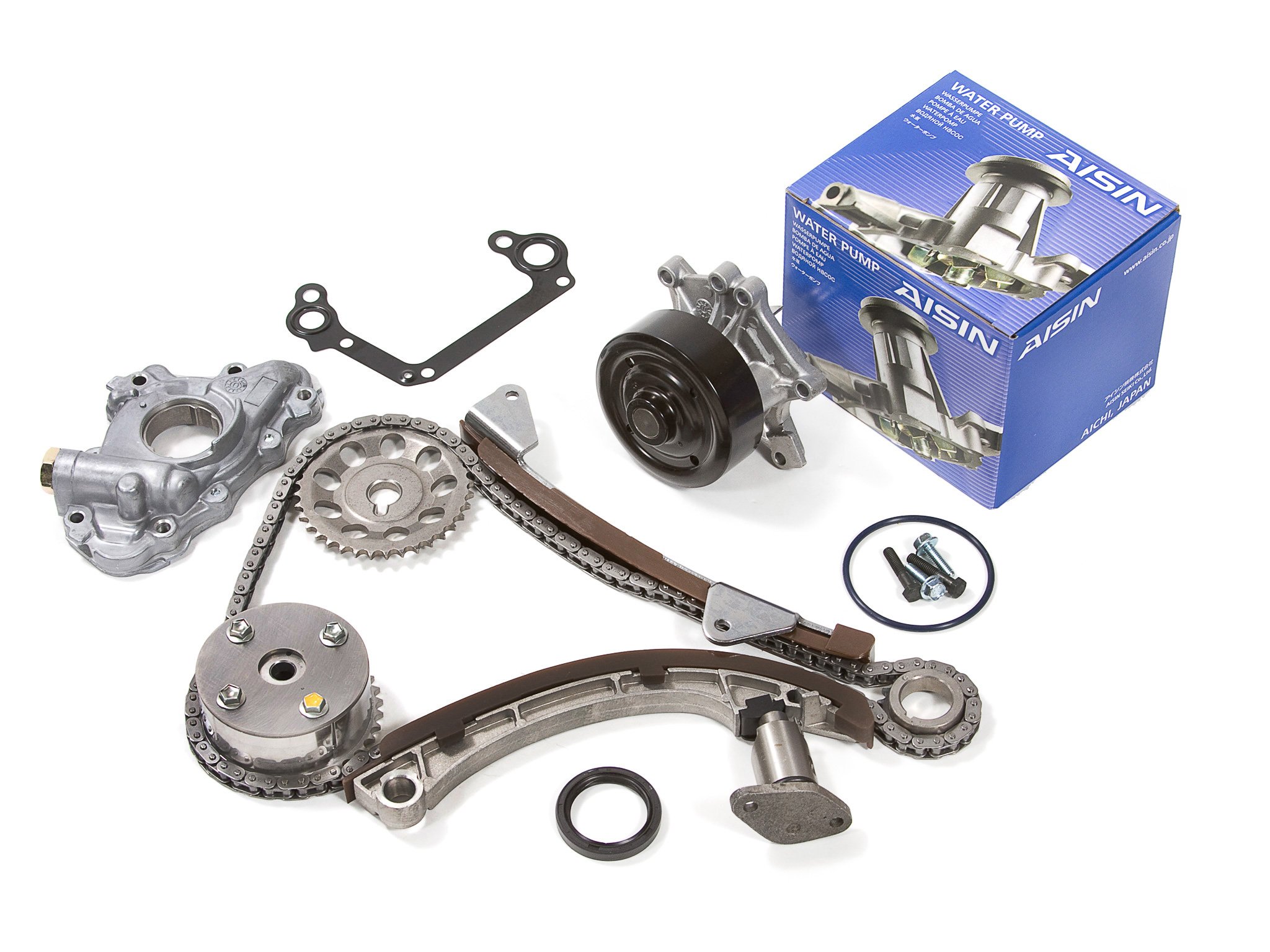 AISIN Timing Chain Kit with Oil Pump & Water Pump - Compatible with Toyota, Chevrolet, Pontiac 1ZZFE Engine (Includes VVTi Gear) - Perfect for Engine Repair & Maintenance