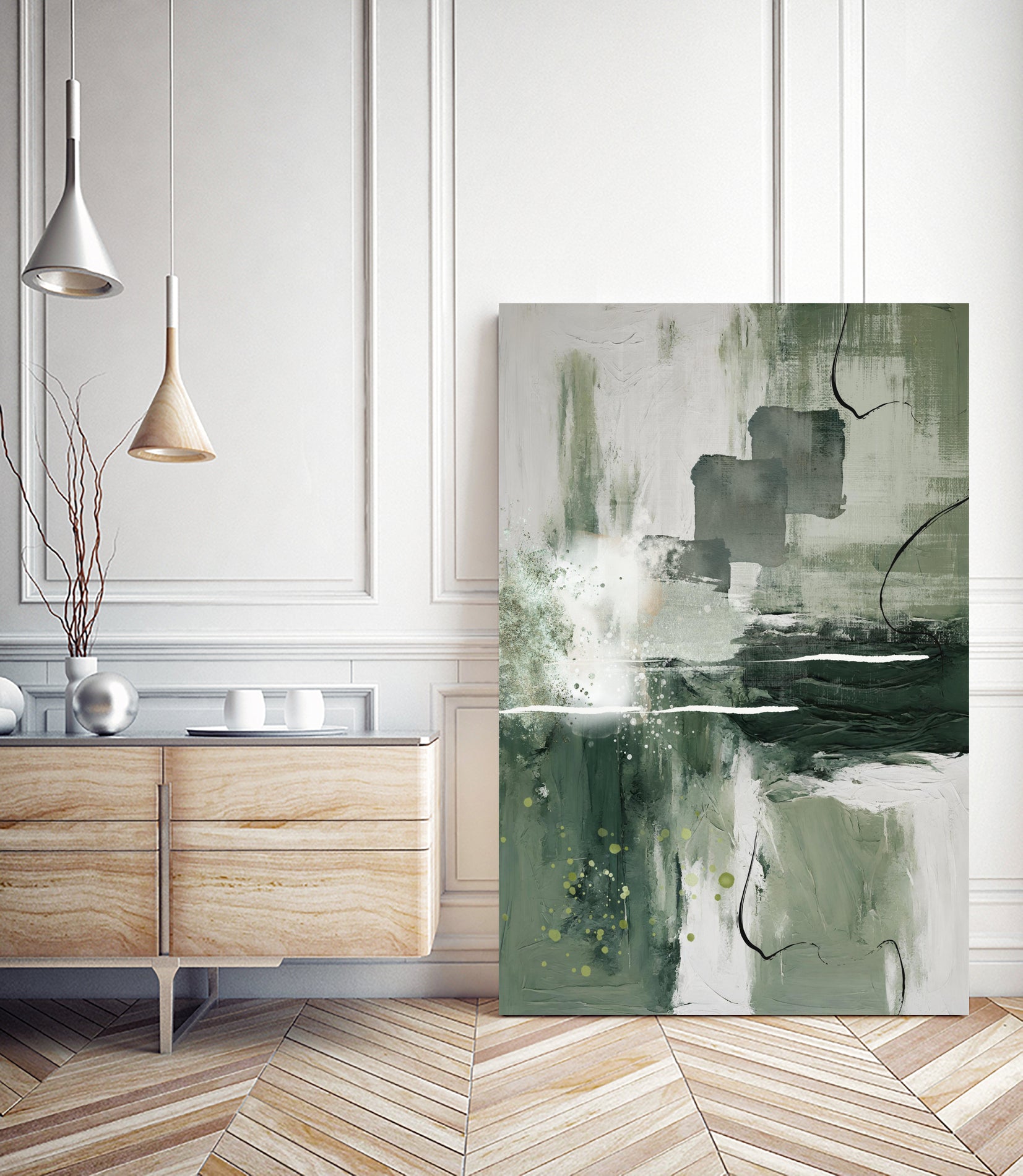 Premium Canvas Greens 1 - High-Quality Artificial Plants for Home & Office Decor - Perfect for Living Room, Bedroom, and Workspace Decoration