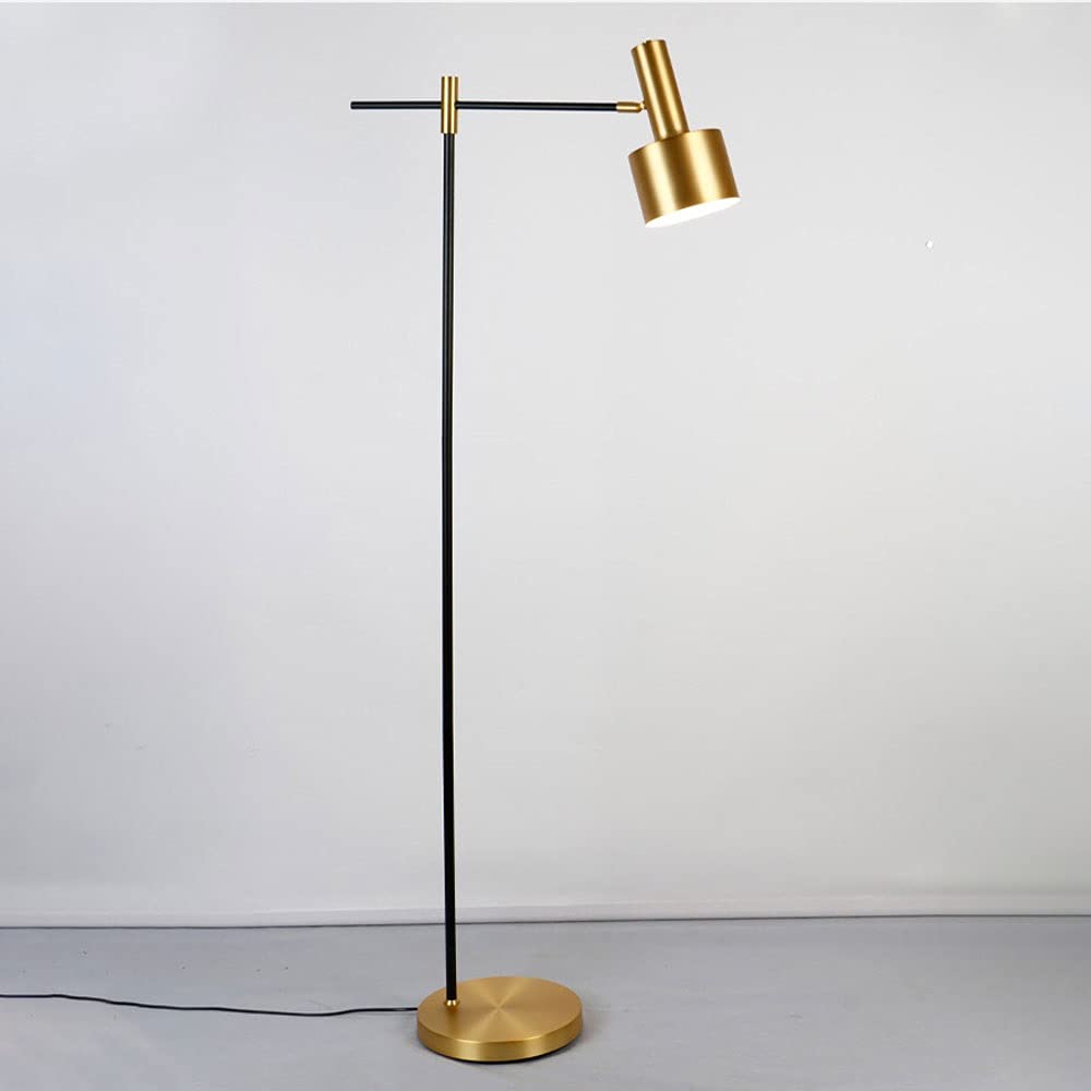 Modern Gold LED Floor Lamp - Eye-Care Vertical Standing Light with Industrial Metal Design, E27 Socket for Living Room & Bedroom | Perfect for Reading, Relaxing & Home Decor Lighting