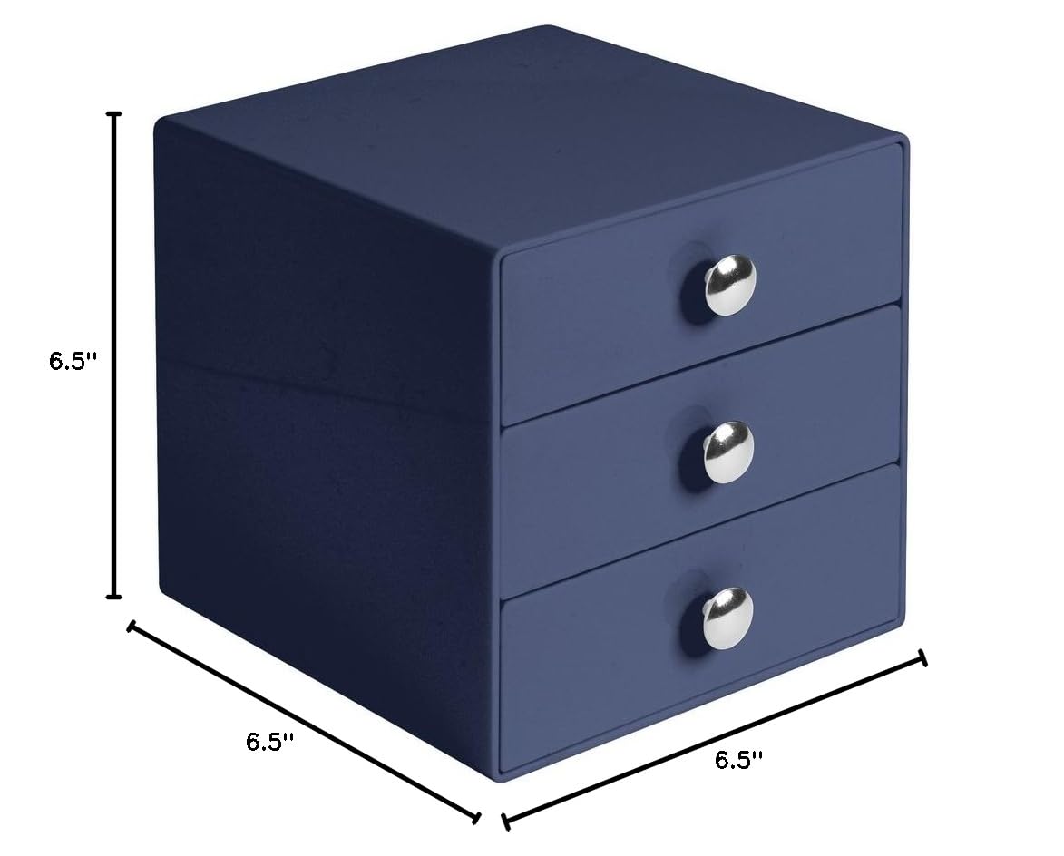 iDesign Plastic 3-Drawer Jewelry Box - Compact Storage Organizer for Jewelry, Cosmetics, Dental Supplies & Hair Care - 6.5
