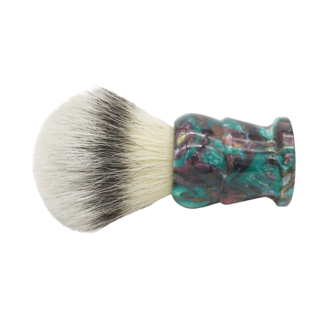 Premium 25mm Mühle STF XLarge Dense++ Shaving Brush with 37% Plant Fiber Knot & Dark Abalone Resin Handle (#86) by AP Shave Co. - Luxury Wet Shaving Essential for Beard Care & Grooming Routine