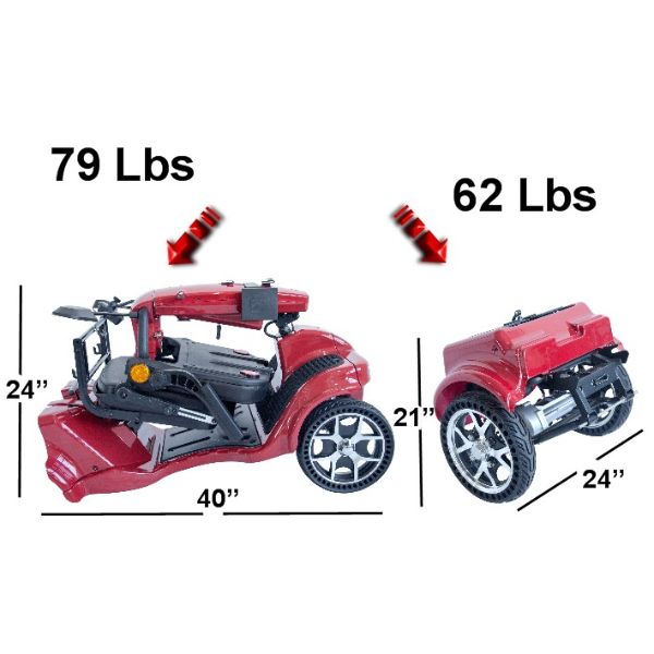 Gladiator 4 Wheel Bariatric Mobility Scooter - Heavy Duty Electric Wheelchair for Adults with 500 lbs Capacity - Ideal for Indoor & Outdoor Use, Travel, Shopping, and Daily Mobility Assistance