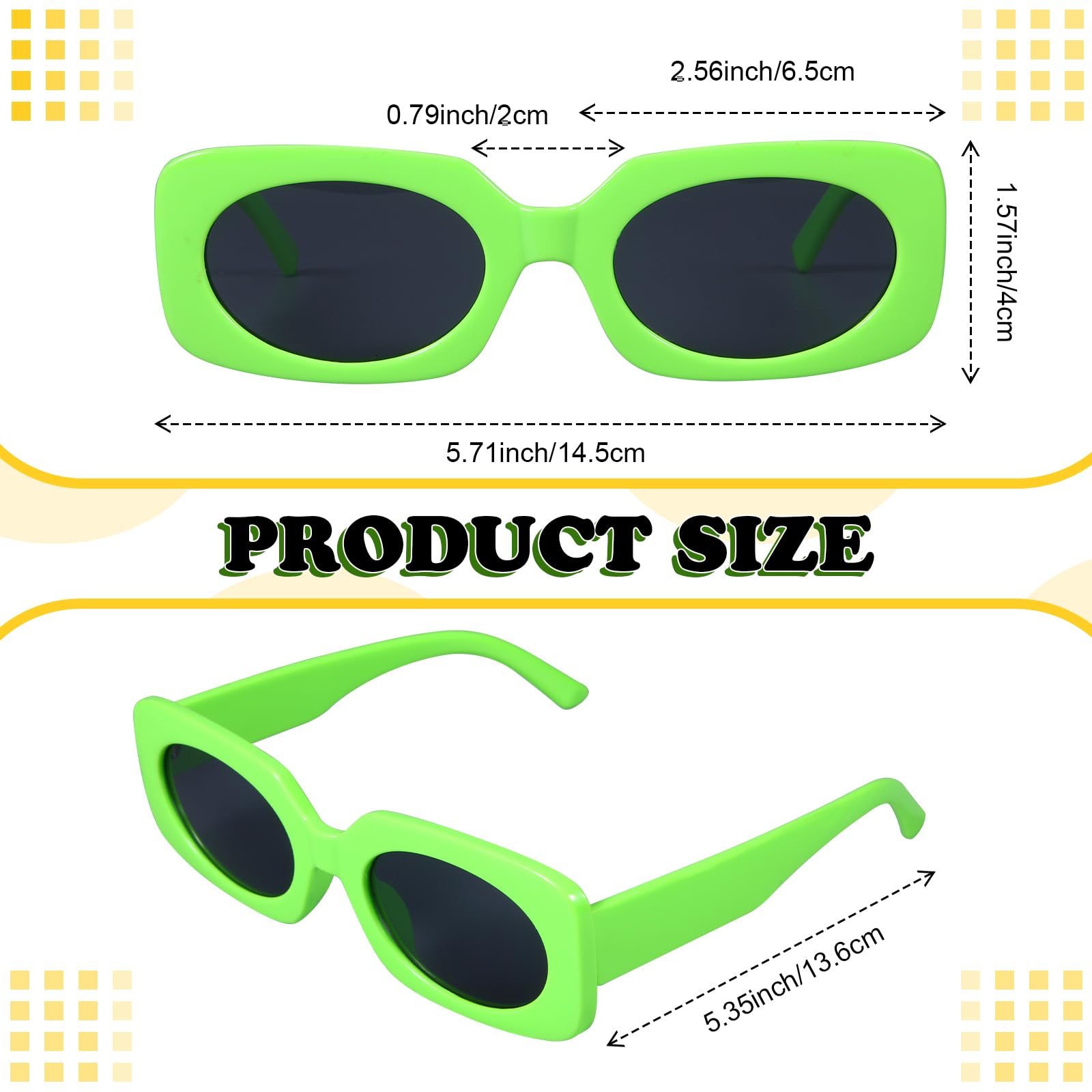 Kanayu 2-Piece Women's Neon Fuzzy Tote Bag & Retro Square Sunglasses Set - Stylish Accessories for Beach, Shopping, and Summer Outfits