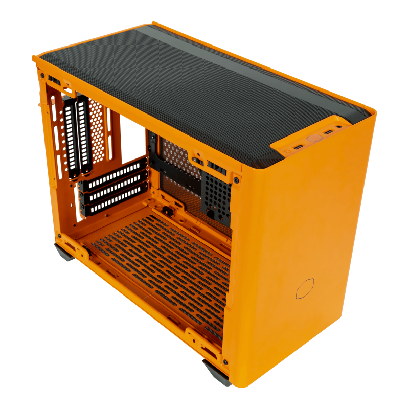 Cooler Master MCB-NR200P Mini-ITX Small Form Factor PC Case with Tempered Glass Side Panel (Orange) - Compact Gaming & Home Office Computer Builds