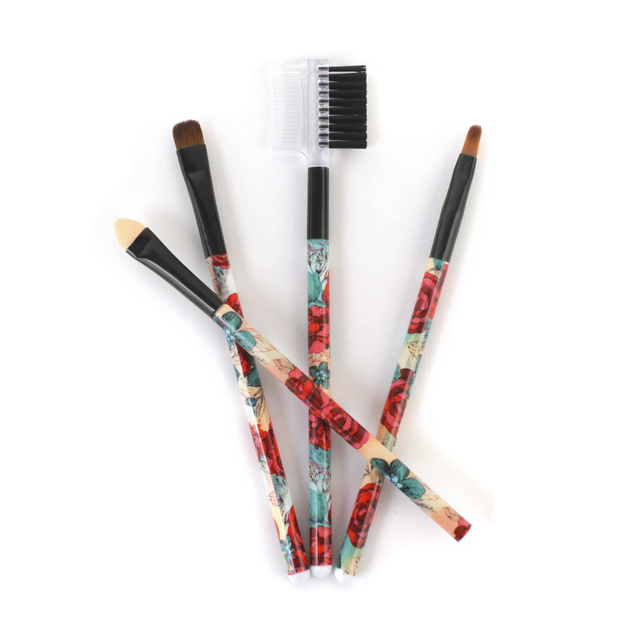 Premium Synthetic Makeup Brush Set - 5 Piece Professional Cosmetic Brushes with Travel Case (Black) | Perfect for Makeup Artists, Beginners & On-the-Go Beauty Touchups