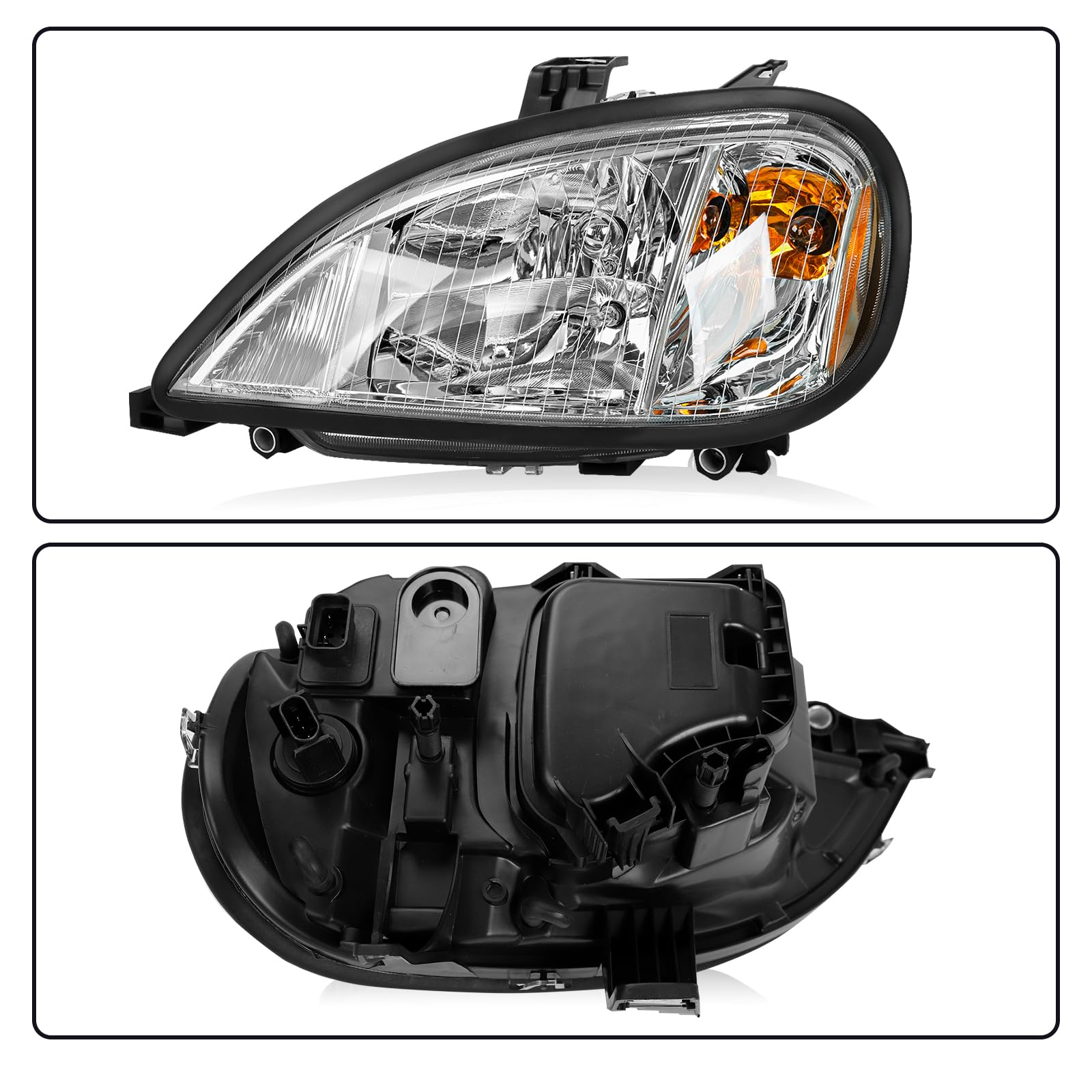 SUPERFASTRACING LED Headlights Headlamps Left & Right Pair Set Replacement for 2004-2017 Freightliner Columbia - High Performance Truck Lighting for Night Driving & Foggy Conditions