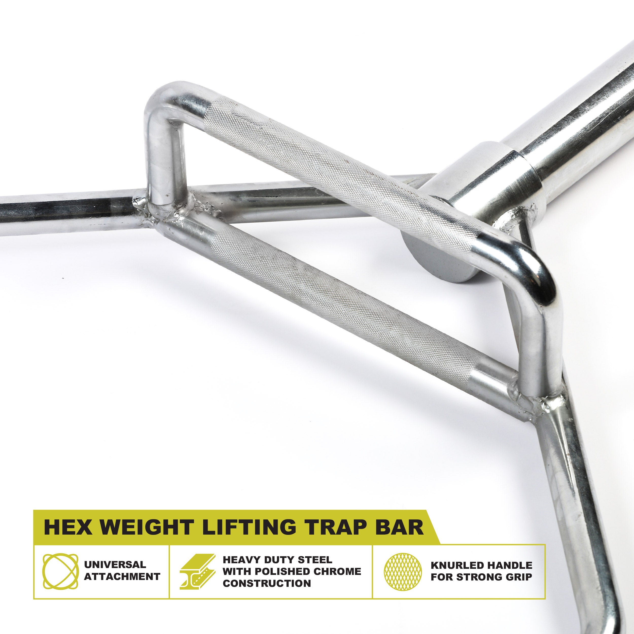 PRCTZ Olympic 50LB Hex Weight Trap Bar with 2-Inch Sleeve - Heavy Duty Strength Training Equipment for Deadlifts, Squats & Home Gym Workouts