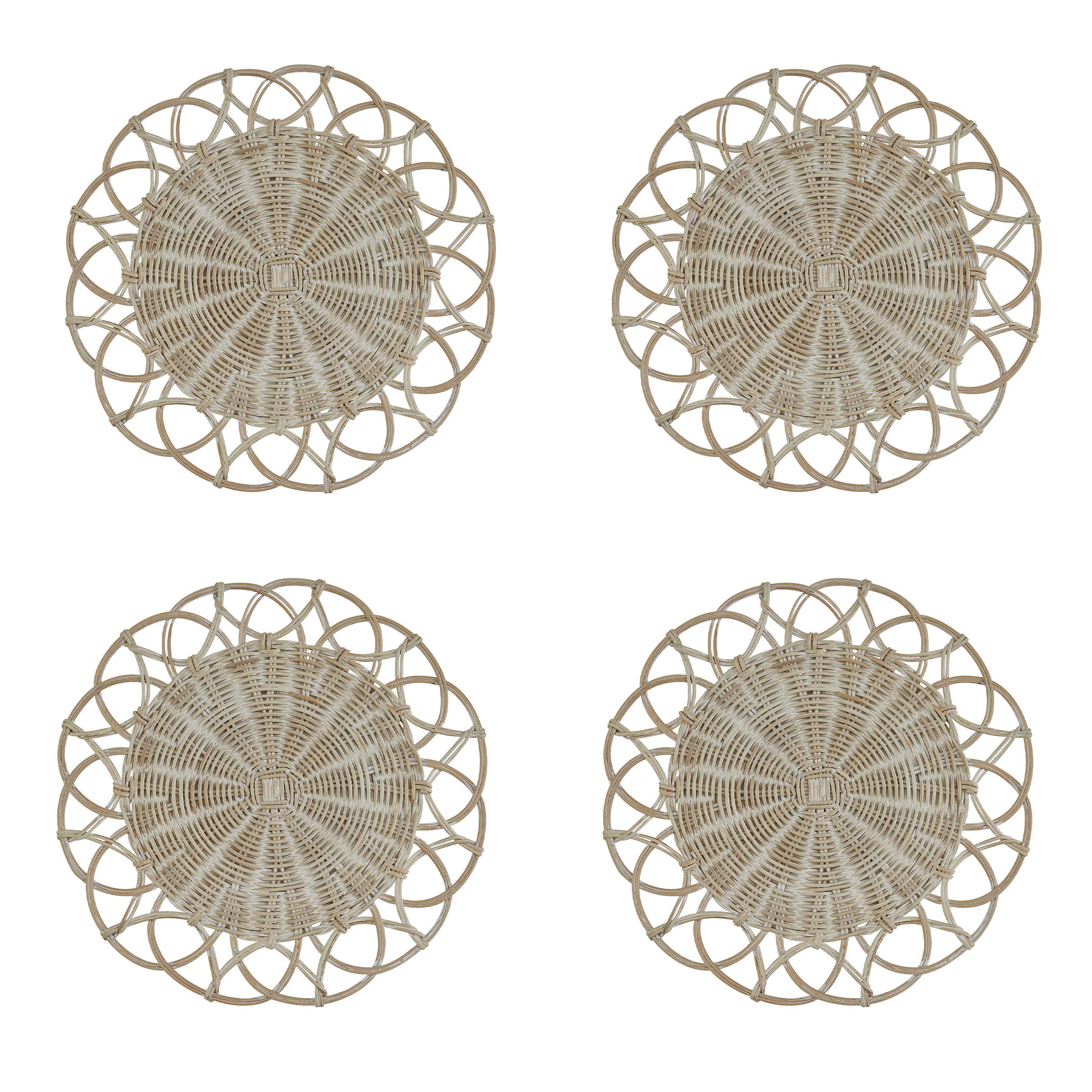 Split White Marble Decorative Charger Plates - Set of 4 for Wedding, Party & Home Decor