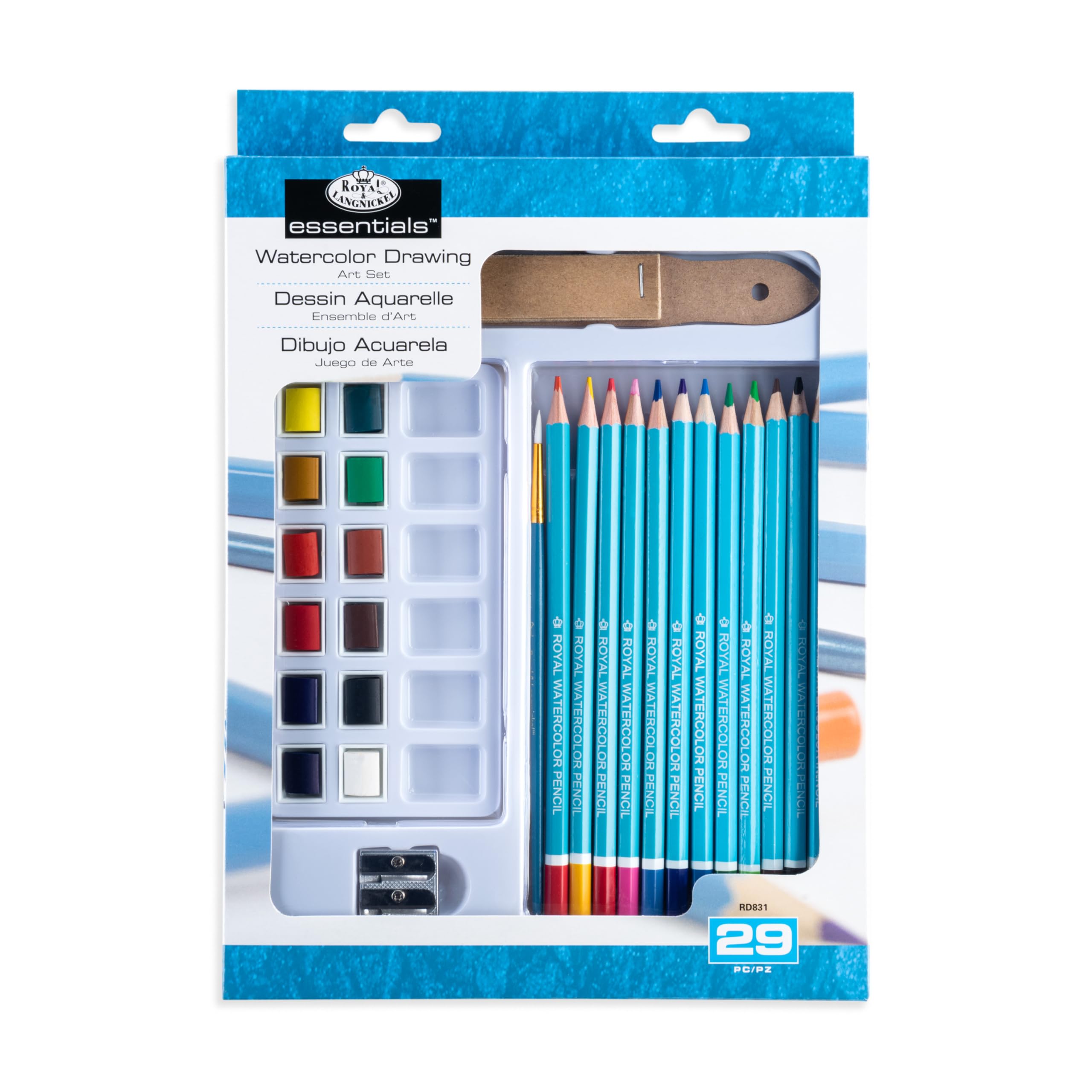 Royal & Langnickel Essentials Watercolor Pencil Art Set - 24 Vibrant Colors for Artists, Beginners & Professionals - Perfect for Sketching, Drawing & Mixed Media Art Projects