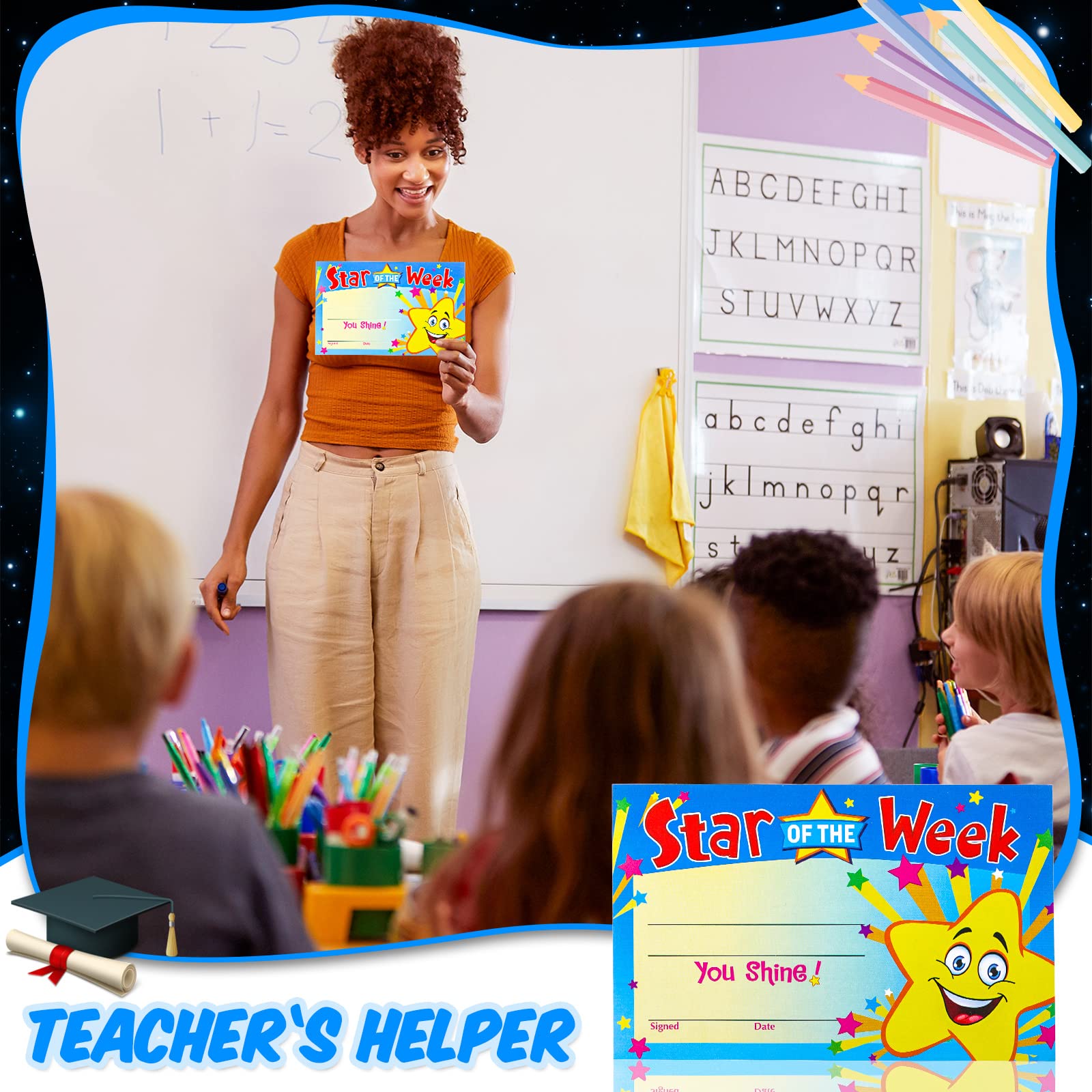 50 Pack Star Student Award Certificates for Kids - Classroom Incentives, Teacher & Parent Recognition - Perfect for End of Semester, Back to School & Homeschool Supplies - Motivate Learning & Celebrate Achievements