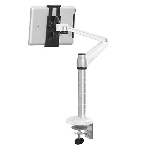 Adjustable Dual Arm Tablet Stand for Desk - 7-10 Inch Height, 360° Rotation Computer Mount for iPad, Laptop & PC - Perfect for Home Office, Gaming & Kitchen Use