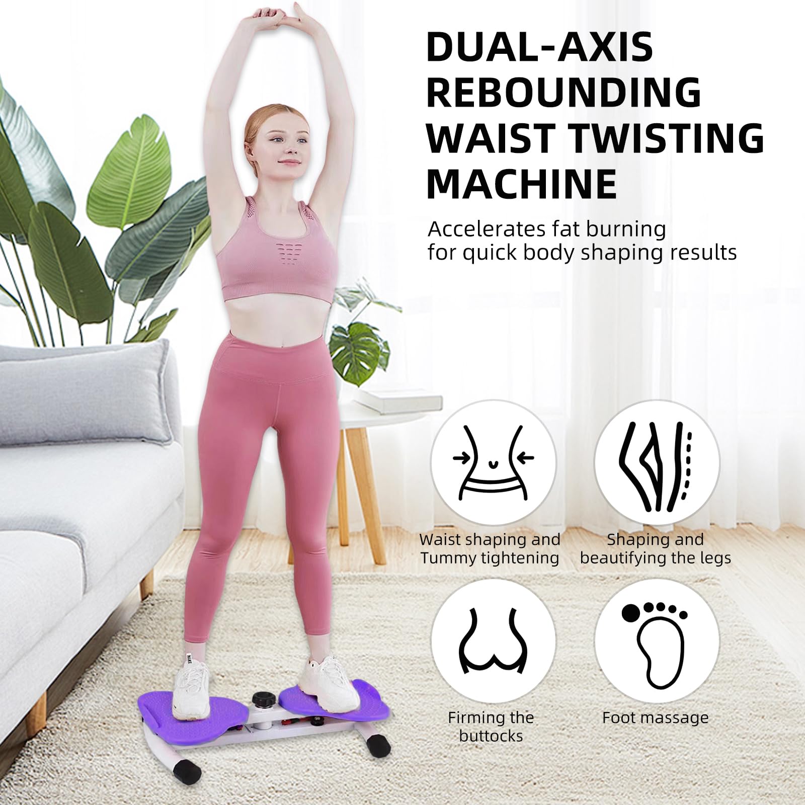 Adjustable Twist Board for Exercise - Waist Twister Machine for Core Workouts & Waist Sculpting | Home Gym Equipment for Fitness & Toning