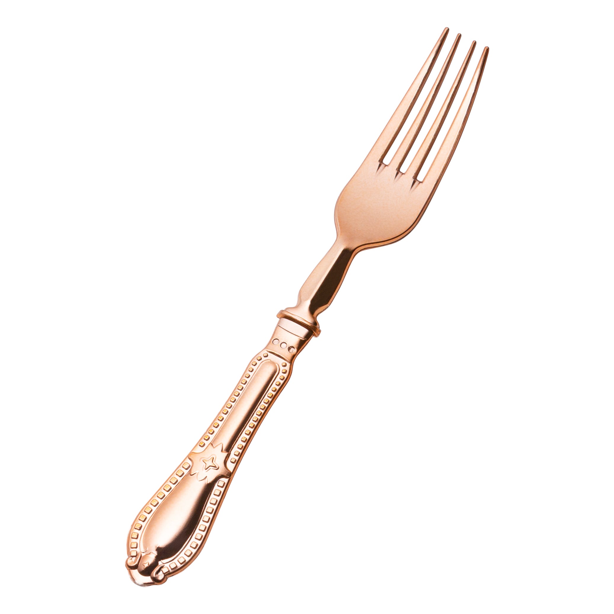 Disposable Shiny Metallic Rose Gold Flatware Set - Elegant Baroque Style Plastic Cutlery for Parties, Weddings & Special Events