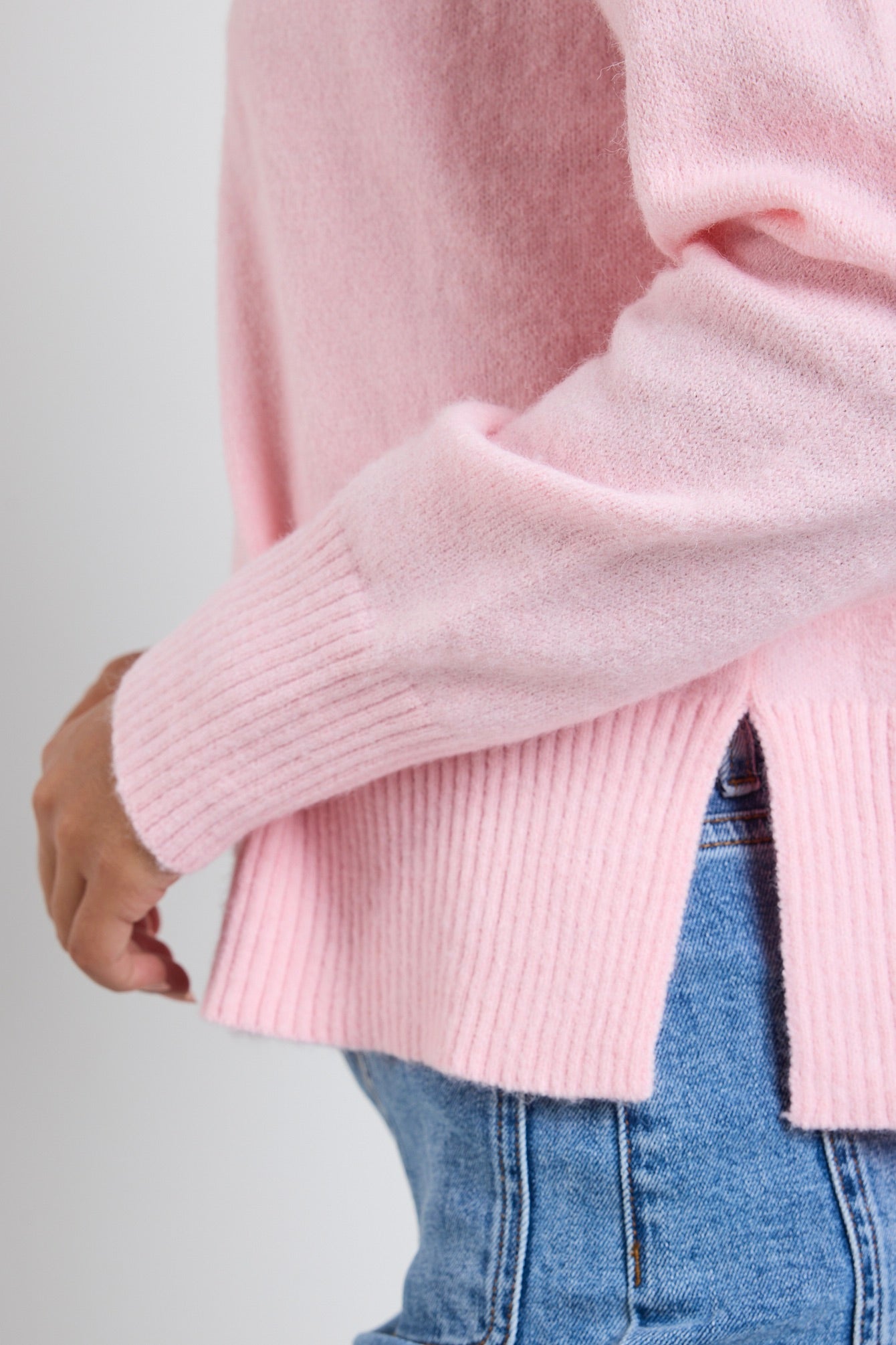 Cloud Blush Funnel Neck Knit Jumper Sweater for Women | Soft Chunky Winter Pullover | Perfect for Office, Date Night & Casual Outfits