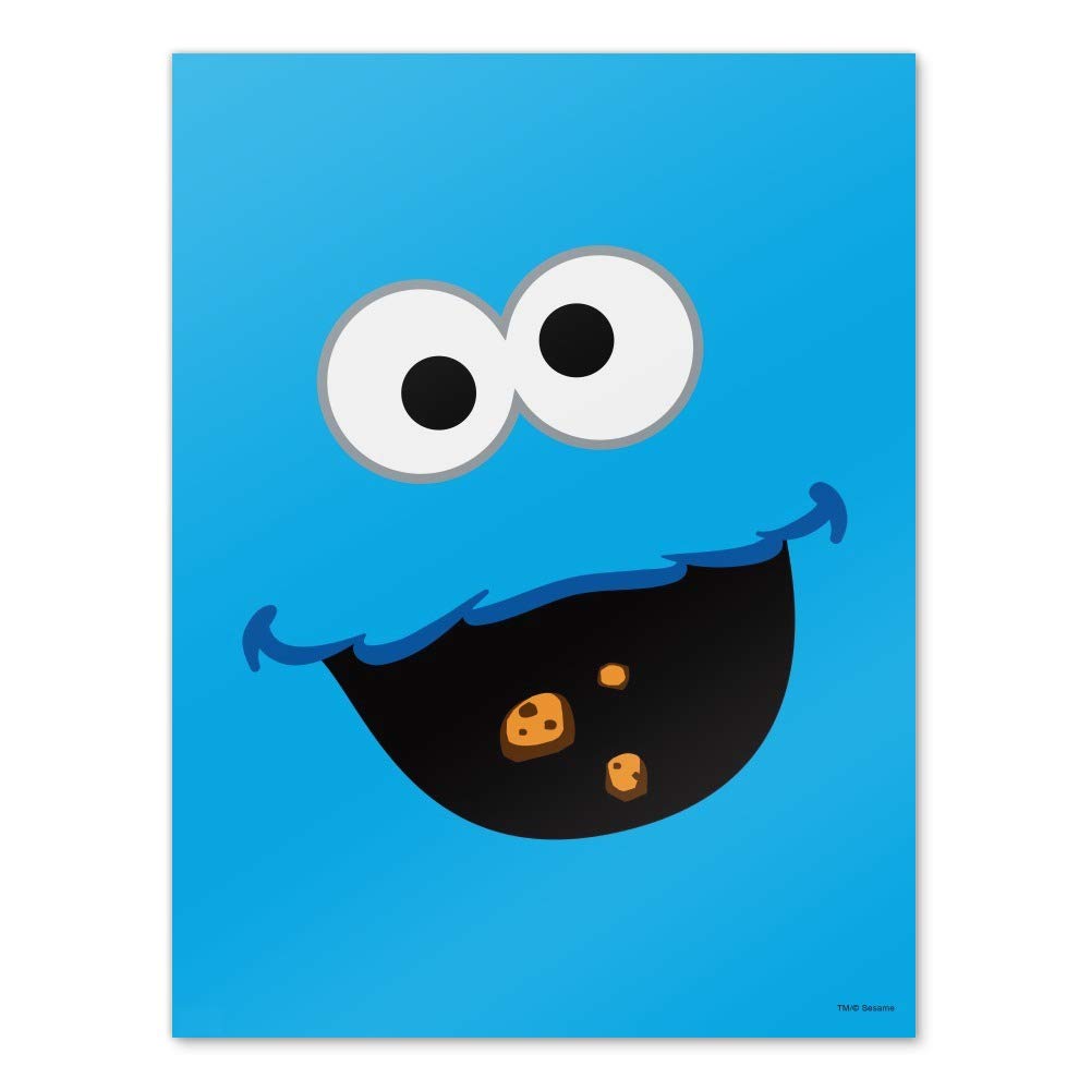 Sesame Street Cookie Monster Wall Art Poster - Colorful Cartoon Character Home Decor for Kids Room, Nursery, Playroom & Office