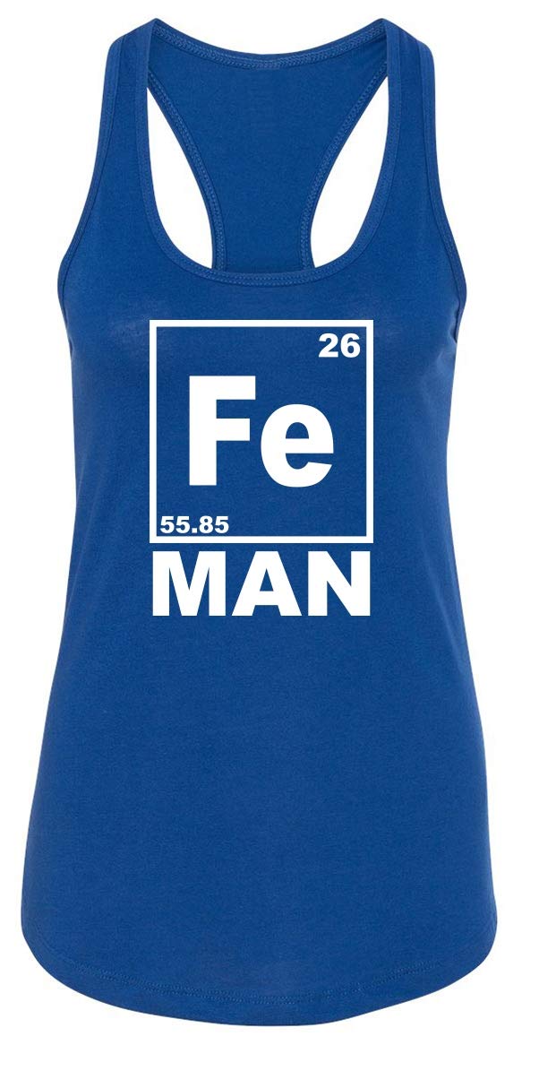 Funny Iron Man Chemistry Periodic Table T-Shirt for Women - Comical Science Geek Tee - Perfect for Cosplay, Comic Con & Gifts