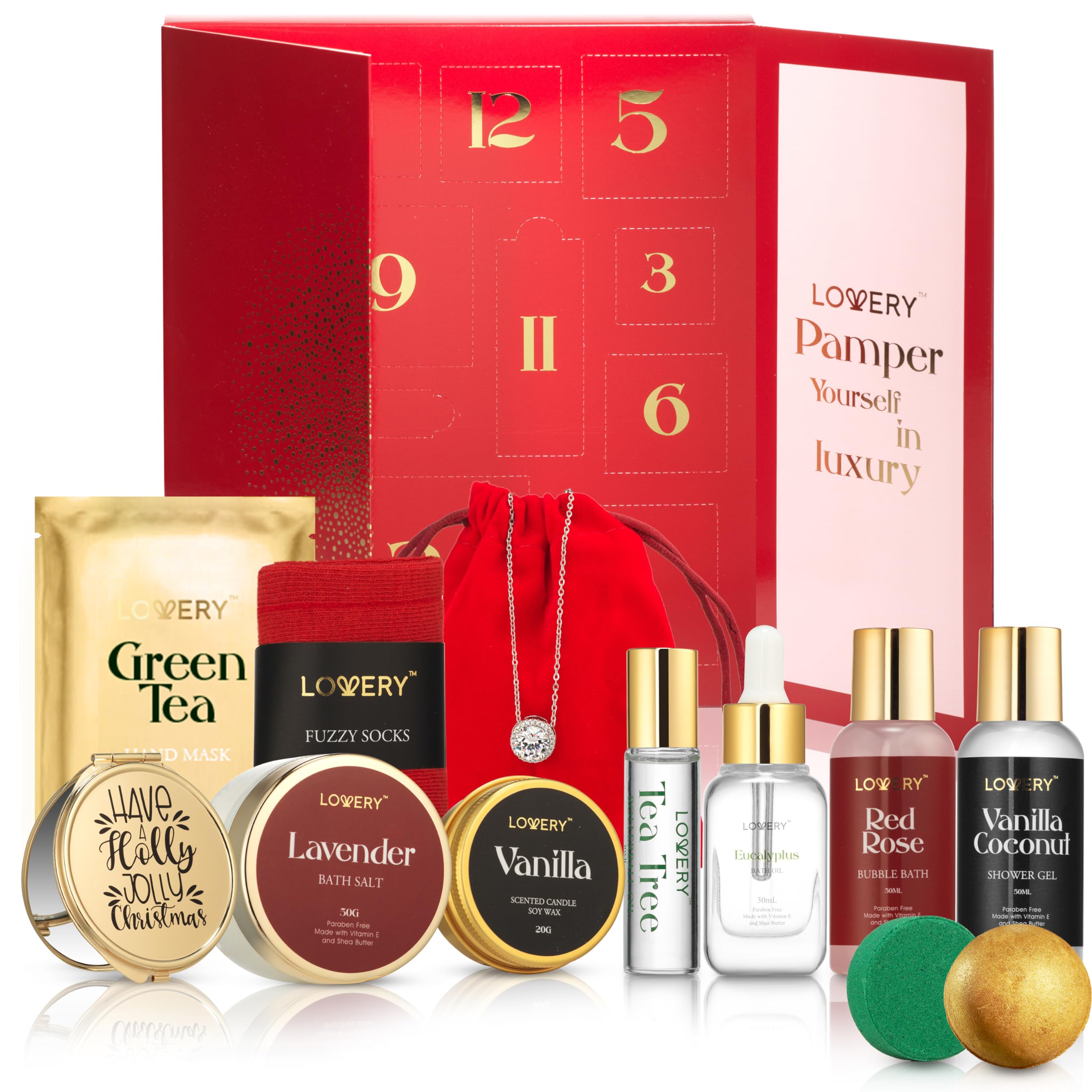 12-Day Beauty Surprise Gift Set for Women & Men - Spa & Bath Body Care Kit - Perfect Birthday, Wedding & Anniversary Present - Relaxation & Self-Care Gift Idea