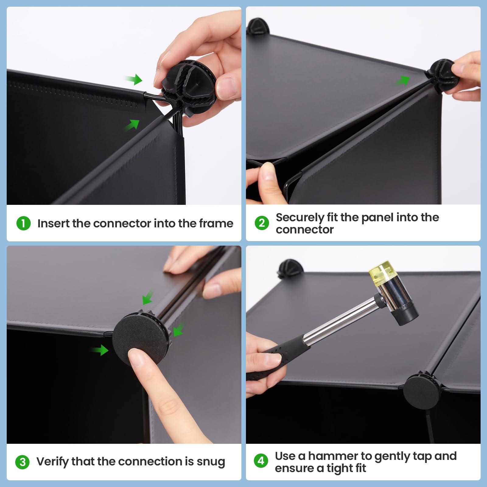GREENSTELL 12-Cube Closet Organizer & Storage Shelf - 11.8x11.8x11.8 Inch Portable Clothing Storage for Kids, Bedroom, Office - Black | Space-Saving Wardrobe Solution for Small Rooms & Apartments