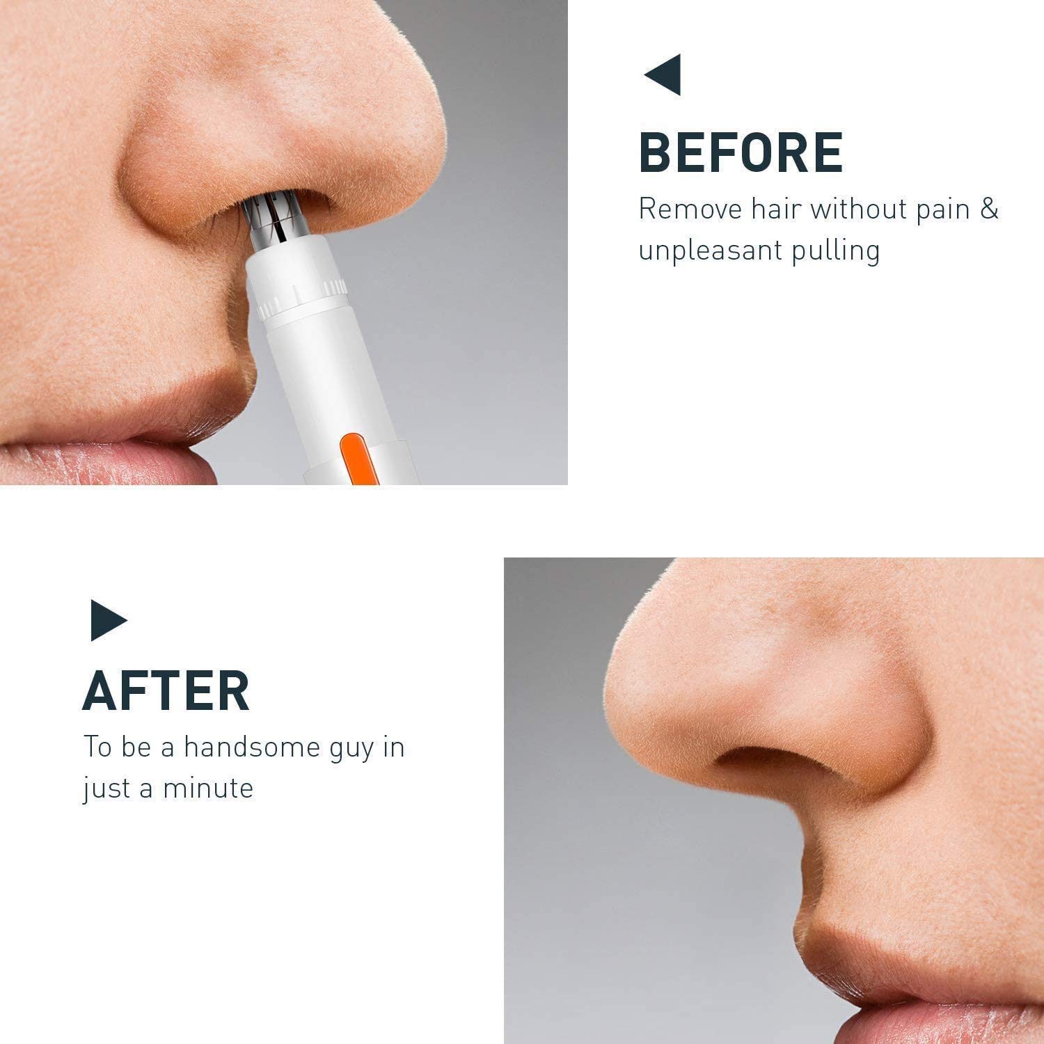 Professional USB Rechargeable Nose Hair Trimmer - Waterproof Lightweight Nasal Hair Clipper for Men, Painless Nostril & Ear Hair Removal - Perfect for Travel, Gym & Personal Grooming