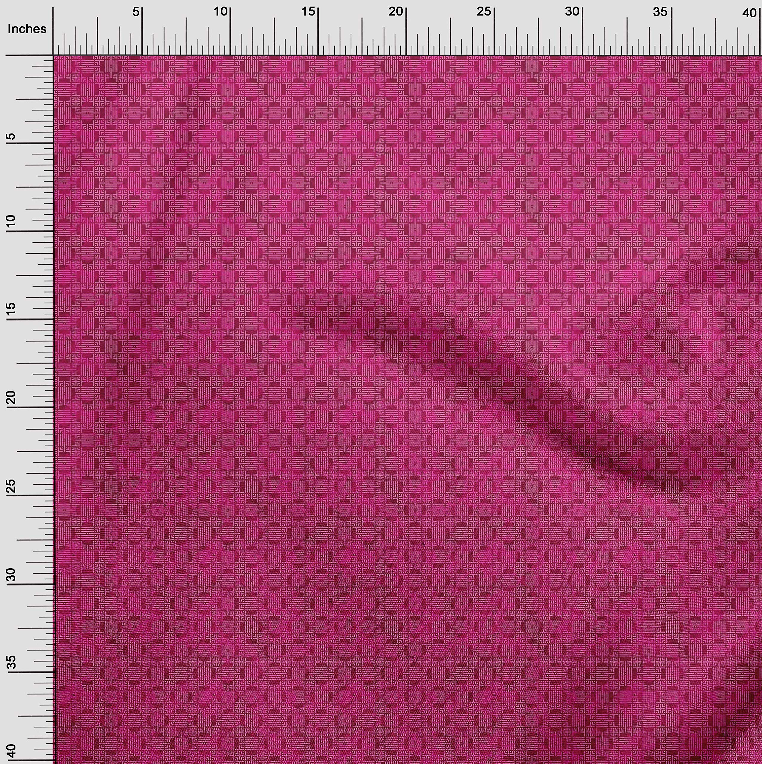 oneOone Polyester Spandex Fuschia Pink Batik Dress Fabric - 56 Inch Wide Printed Material by The Yard | Perfect for Summer Dresses, DIY Fashion Projects & Home Decor