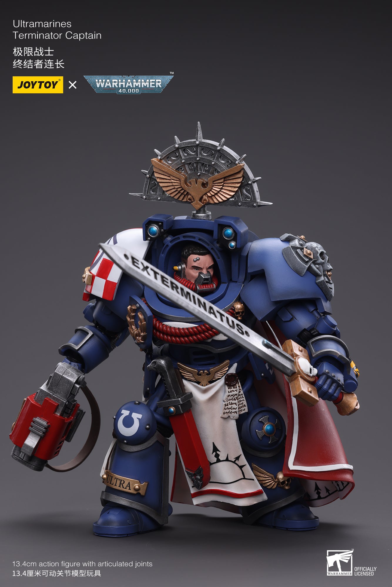 1/18 Scale JOYTOY Warhammer 40K Ultramarines Terminator Captain Action Figure - Collectible Model for Tabletop Gaming & Display