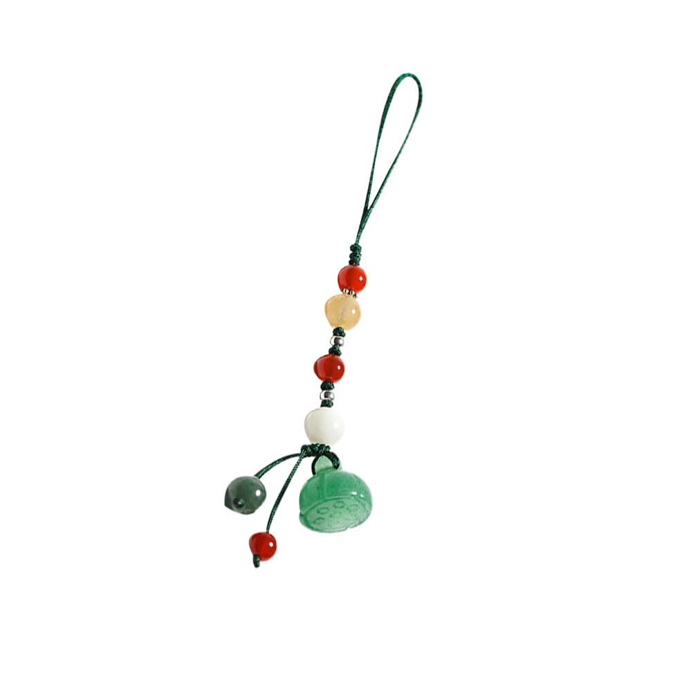 Jade Lotus Agate Phone Charm Strap - Elegant Decorative Cell Phone Pendant Accessory for iPhone Samsung Keychain, Car Keys & Bags | Perfect Gift for Women, Birthday, Party Favors & Everyday Carry