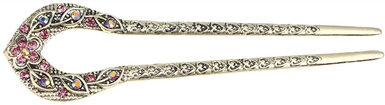 Vintage U-Shaped Bronze Hair Sticks - Chinese Antique Hair Pins for Women & Girls - Hanfu Cosplay Hair Accessories - Perfect for Traditional Costumes, Cosplay, and Everyday Elegant Hairstyles