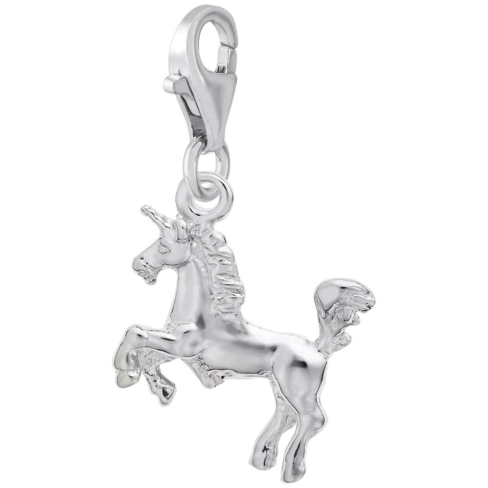 Unicorn Charm with Lobster Claw Clasp - Silver Plated Jewelry Charms for Bracelets & Necklaces - Perfect for DIY Jewelry Making, Gifts, and Teen Girls' Fashion Accessories