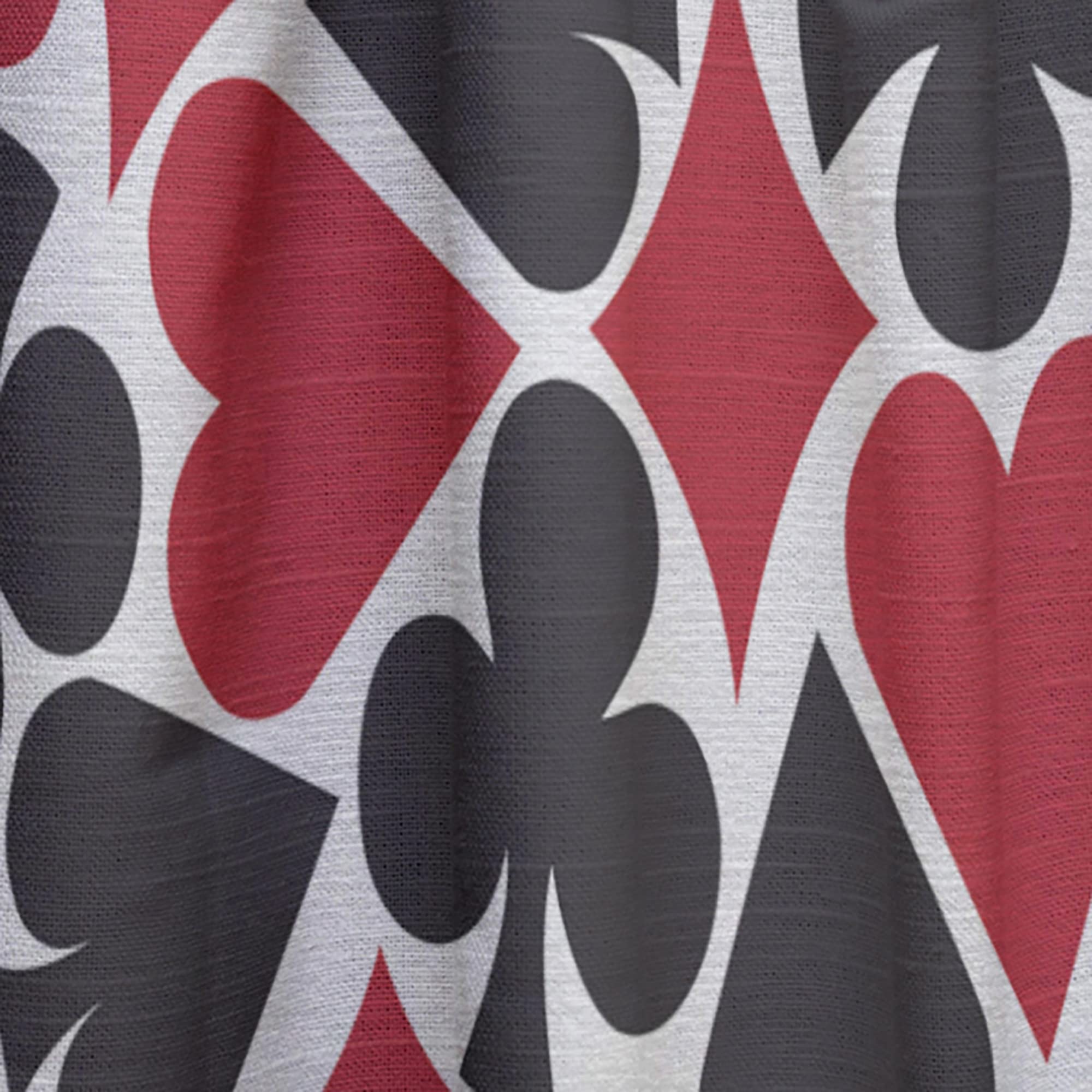 DesignQ Thermal Insulated Blackout Curtains - Playing Card Suit Pattern, 52x63 Inch Single Panel for Bedroom & Living Room - Energy Saving, Noise Reducing, Perfect for Home Theater & Nursery