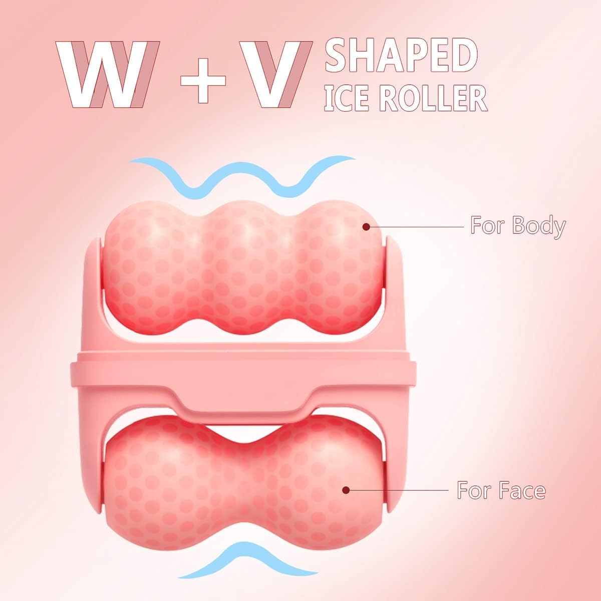 GION 2-in-1 Facial Massager Roller for Face & Neck - Reduces Wrinkles, Puffiness & Pain Relief - Includes Travel Case - Beauty Treatment Tool for Women & Men - Perfect for Home Spa & Skincare Routine