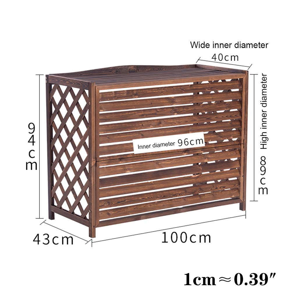 Wooden Flower Stand & Display - Decorative Outdoor Air Conditioner Cover, Radiator Frame & Plant Pot Holder for Garden, Patio & Home Decor