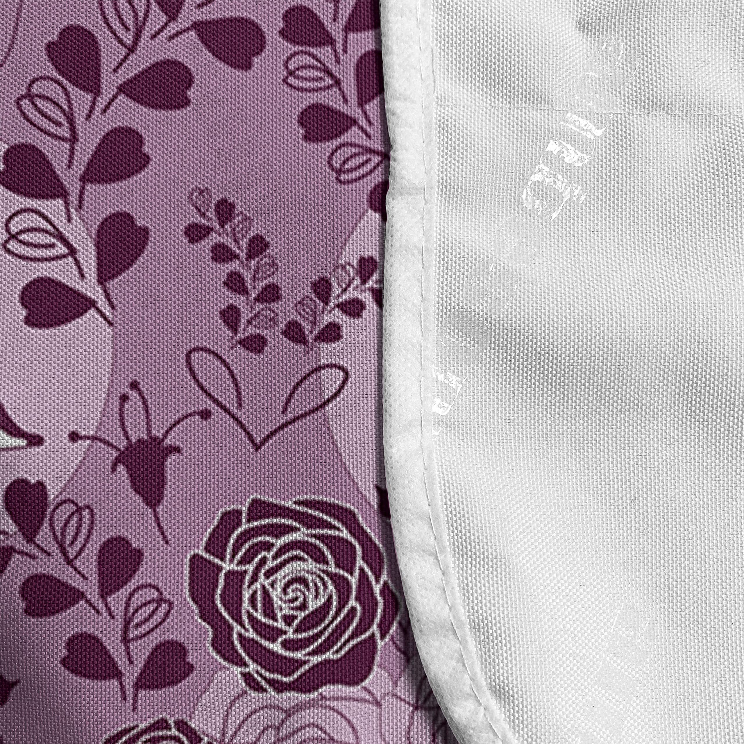 Ambesonne Valentine's Day Microwave Cover - Romantic Rose Flowers with Eiffel Tower Silhouette & Paris Quote - Waterproof Kitchen Organizer with Pockets - 36x12 Inches - Pale Fuchsia Plum White - Perfect for Valentine's Gifts & Kitchen Decor