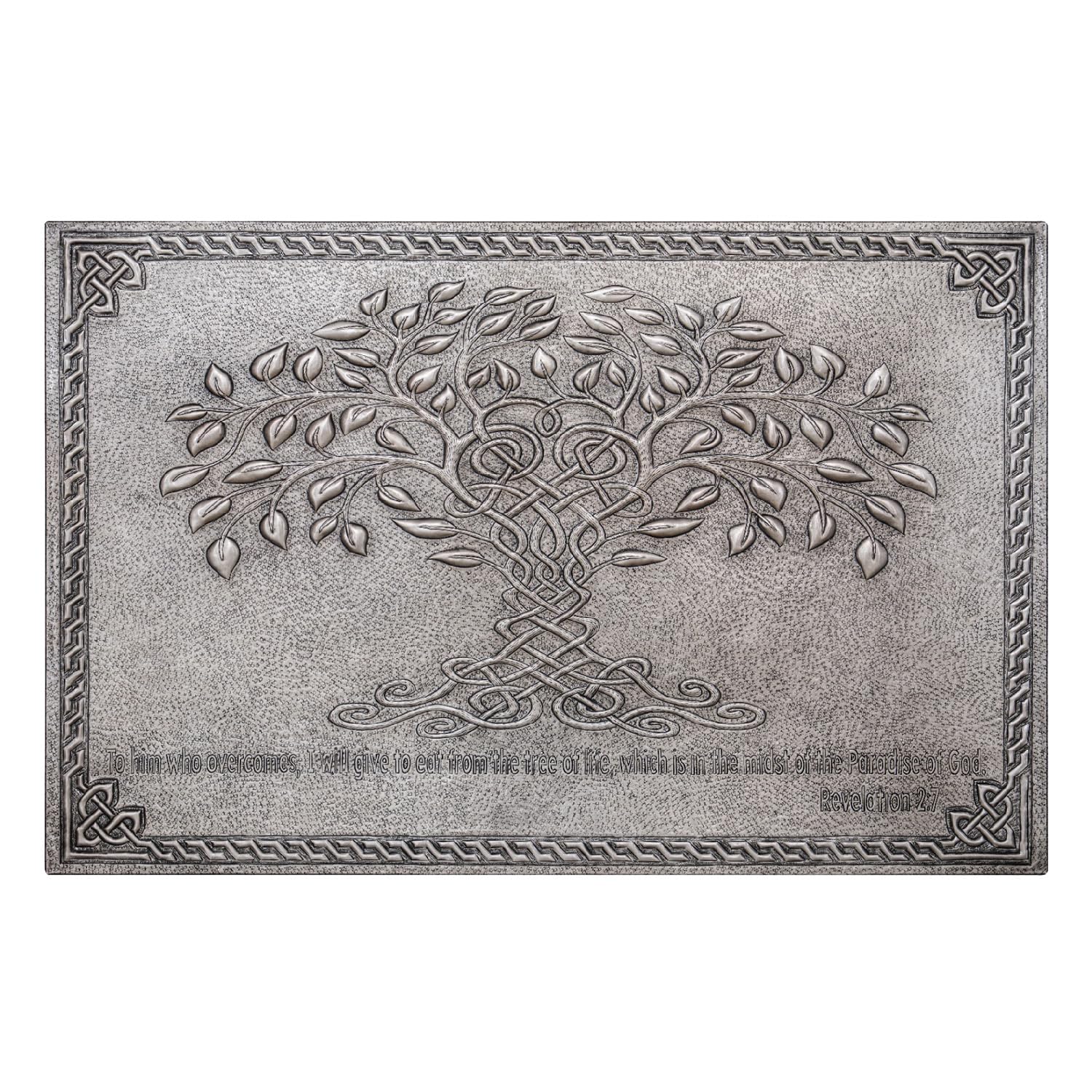Handmade Celtic Tree of Life Copper Kitchen Backsplash Panel with Knot Border - Custom Indoor & Outdoor Wall Decor for Home, Restaurant & Bar
