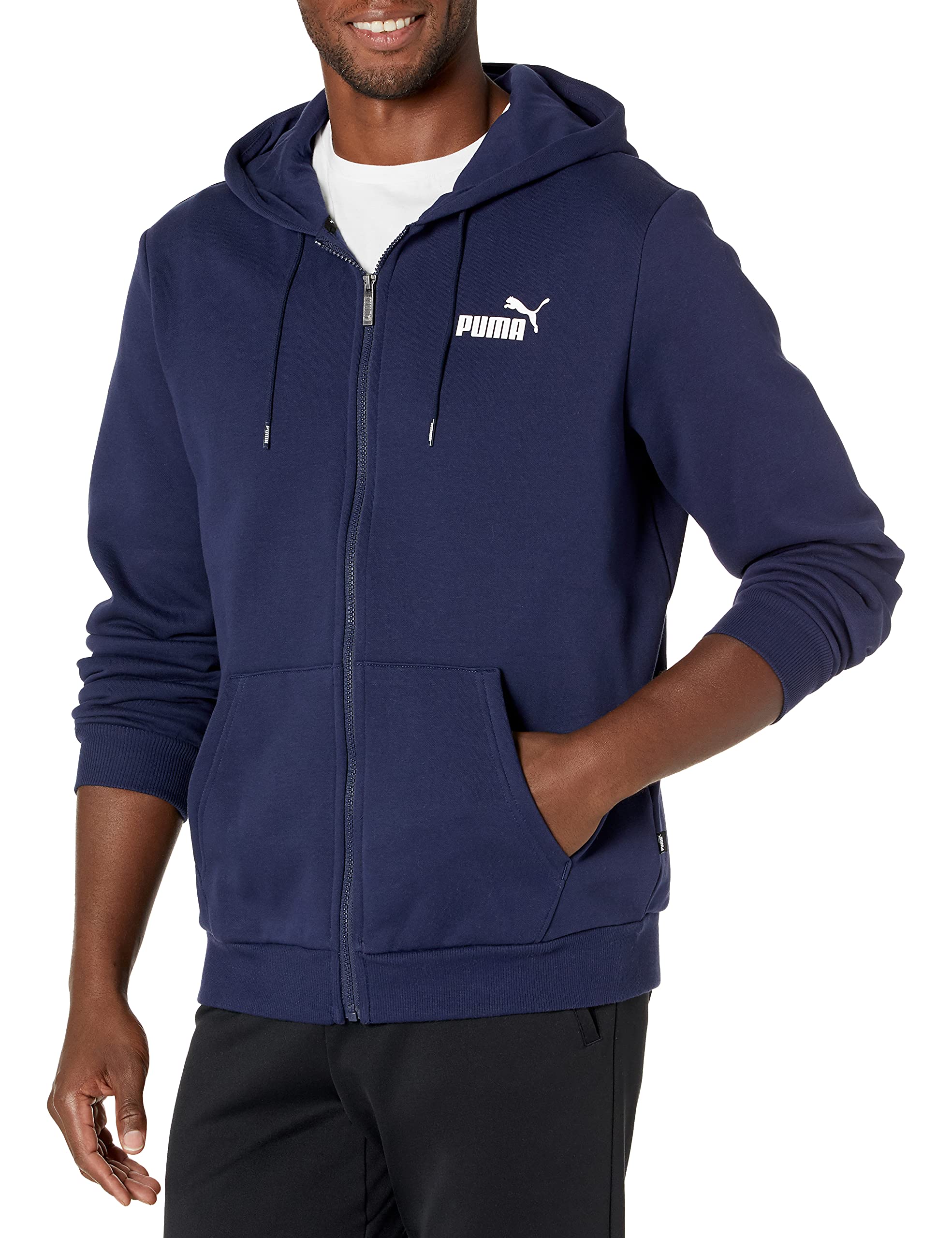 PUMA Men's Essentials Full Zip Fleece Hoodie - Warm & Comfortable Athletic Jacket for Running, Gym & Casual Wear | Winter Sports & Outdoor Activities