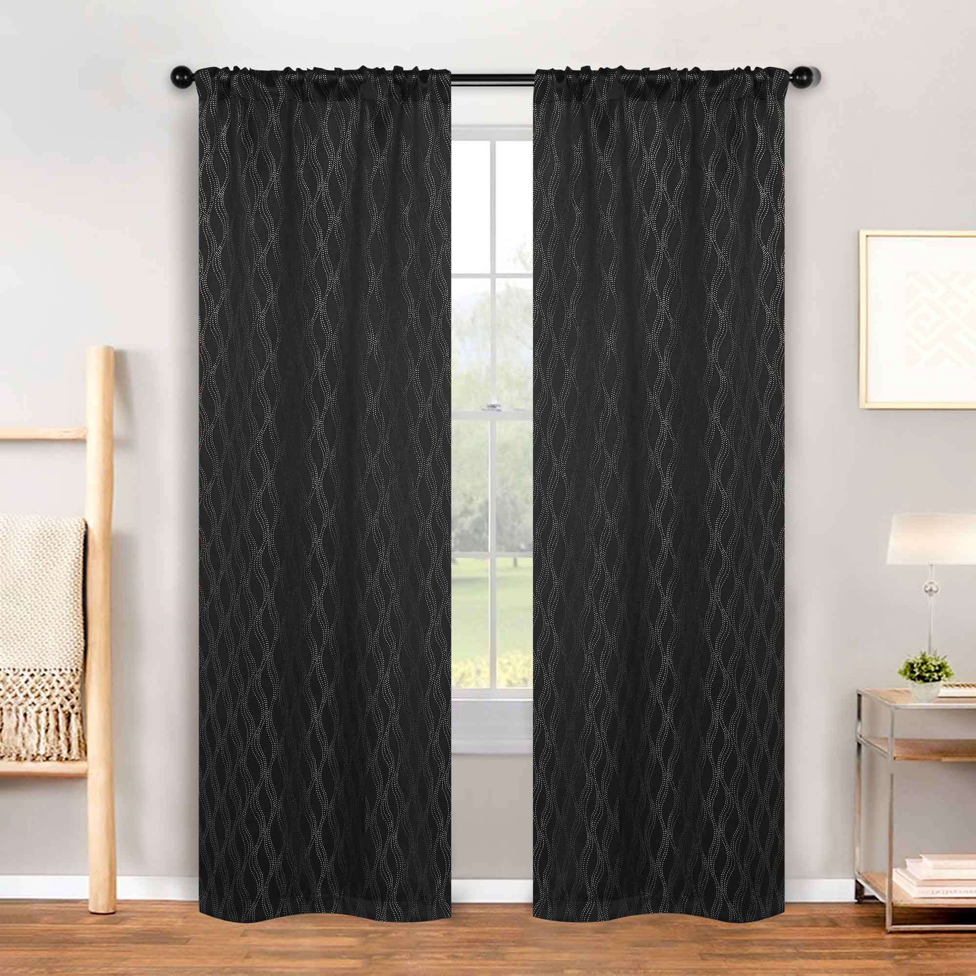 Zuri Textured Washable Blackout Curtains for Bedroom - Thermal Insulated Room Darkening Window Drapes (Set of 2 Panels) - Perfect for Nursery, Home Theater & Light Sleepers