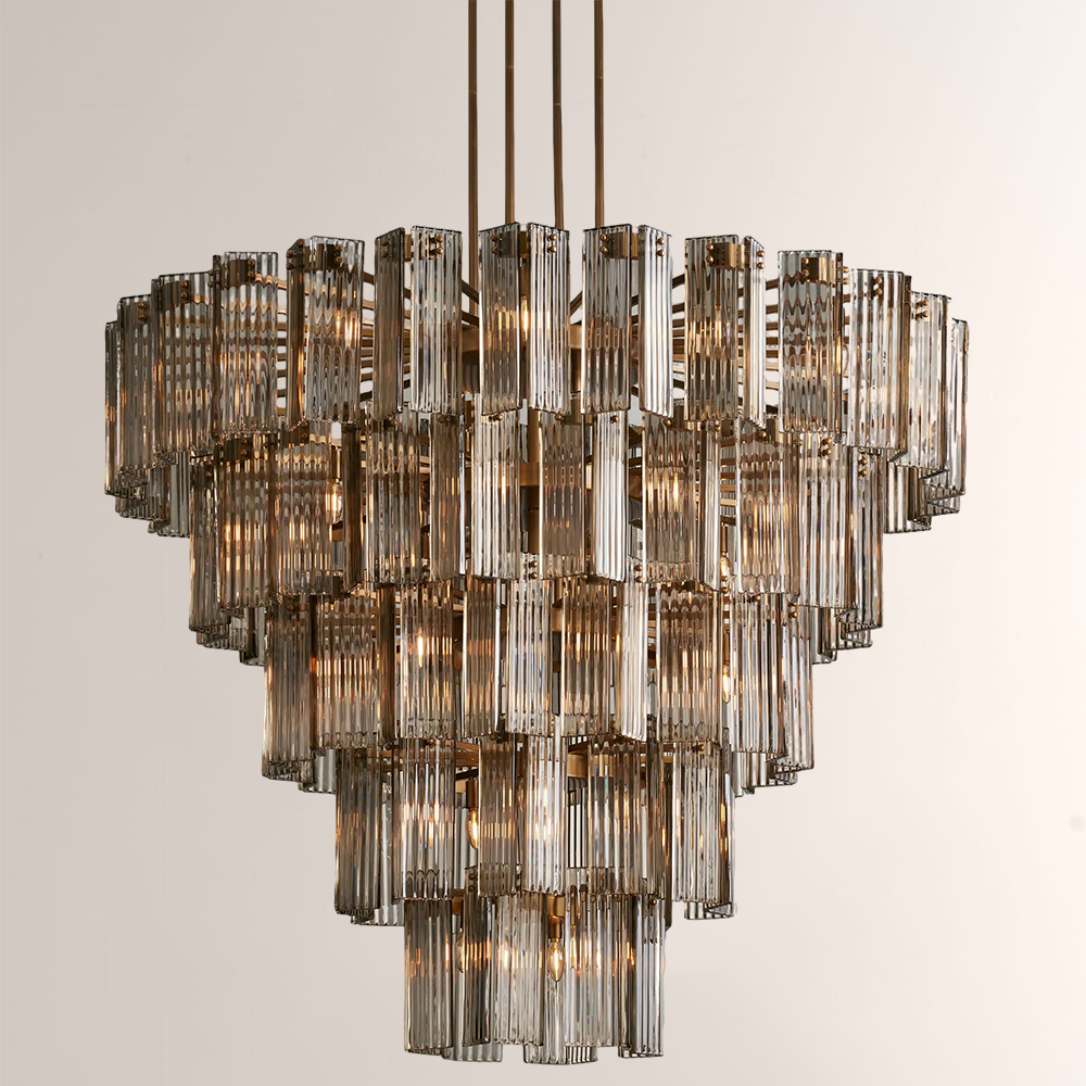 Delsie Round Chandelier - Modern Crystal Ceiling Light Fixture for Dining Room, Bedroom & Living Room | Elegant Lighting Decor for Home & Office