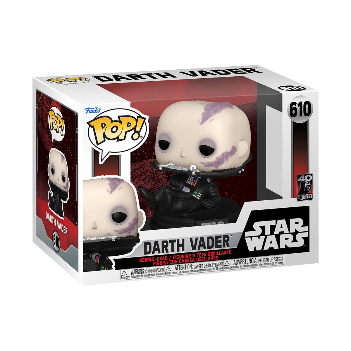 Star Wars Return of the Jedi 40th Anniversary Darth Vader Unmasked Collectible Figure - Perfect for Display, Gifts, and Star Wars Fans Collection
