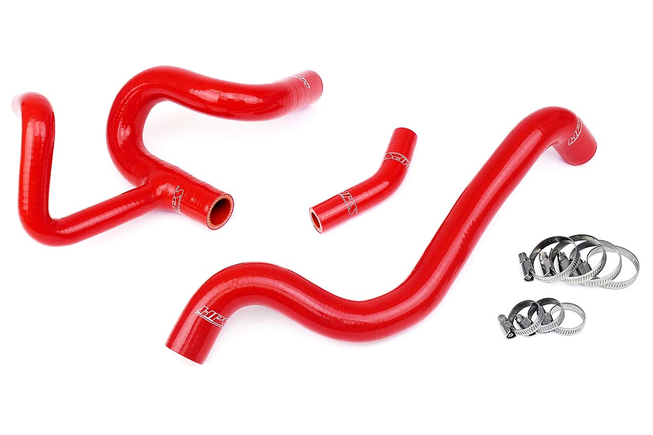 HPS 57-1410-RED High Performance Silicone Radiator Hose Kit - Coolant Hose Replacement for Enhanced Engine Cooling - Perfect for Car, Truck & Racing Vehicle Upgrades