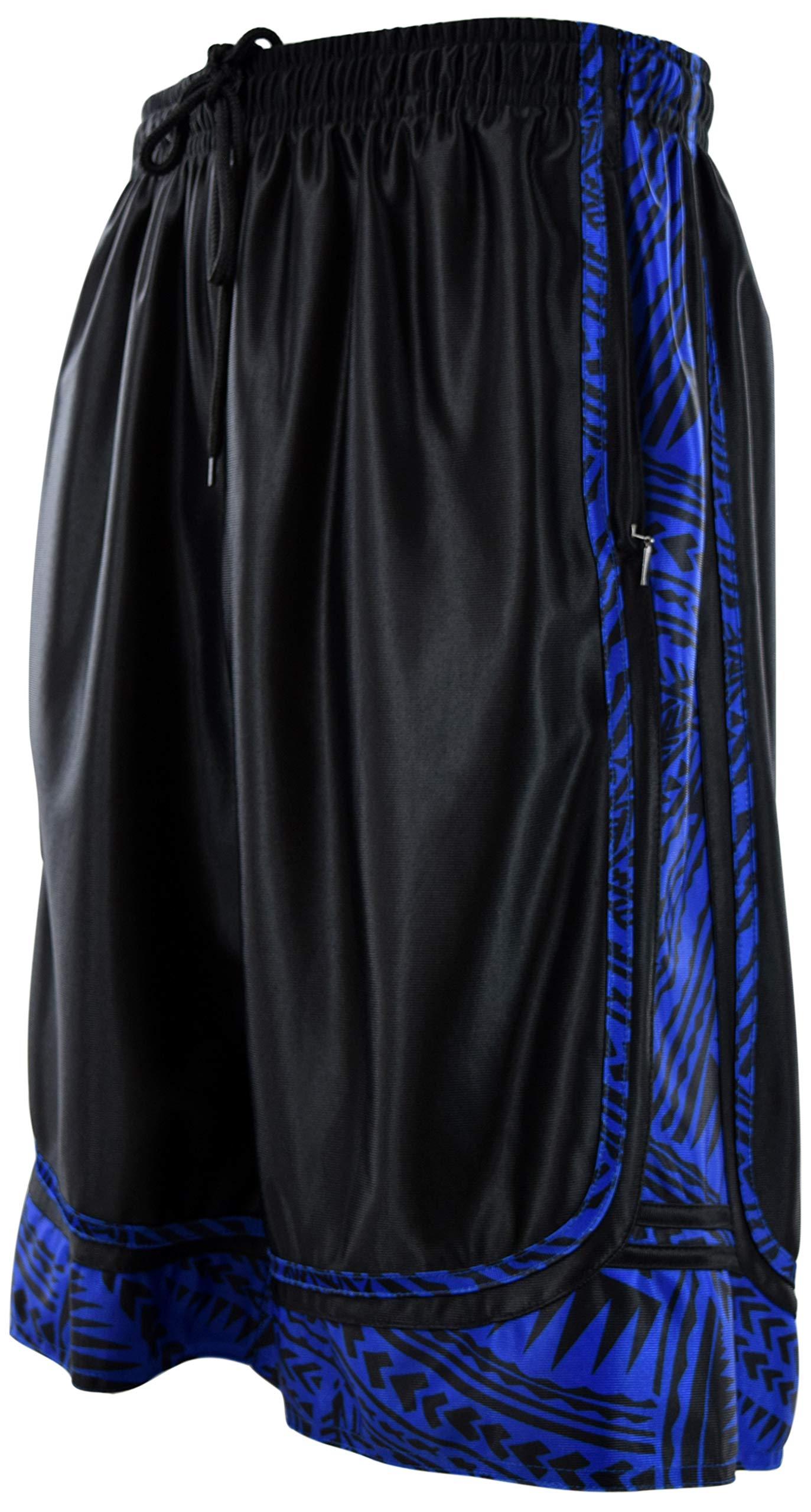Men's Athletic Basketball Shorts with Zippered Pockets - Breathable Workout Shorts for Gym, Running & Casual Wear
